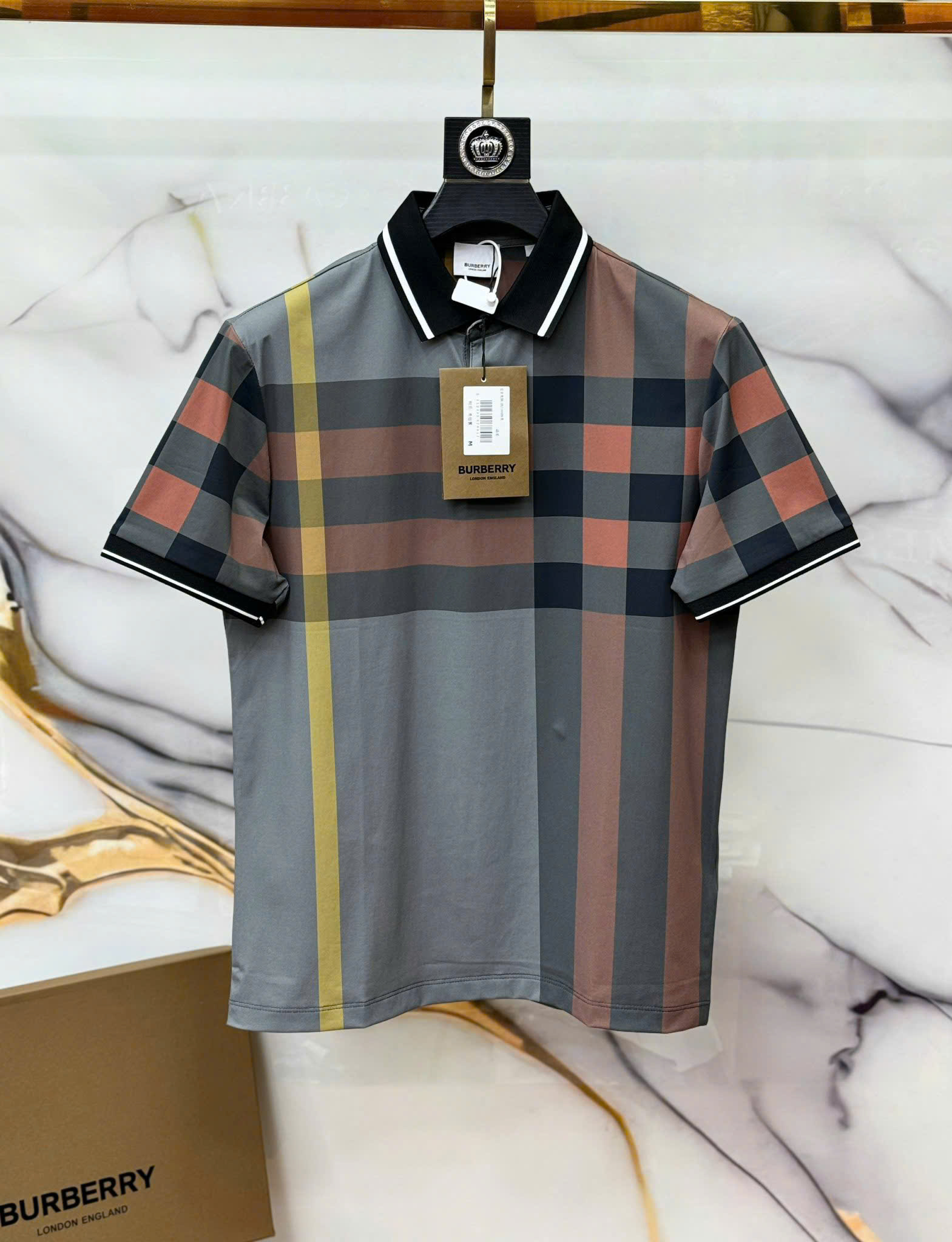 Áo polo Burberry BBR kẻ sọc phối màu Like Auth 1-1 on web CD