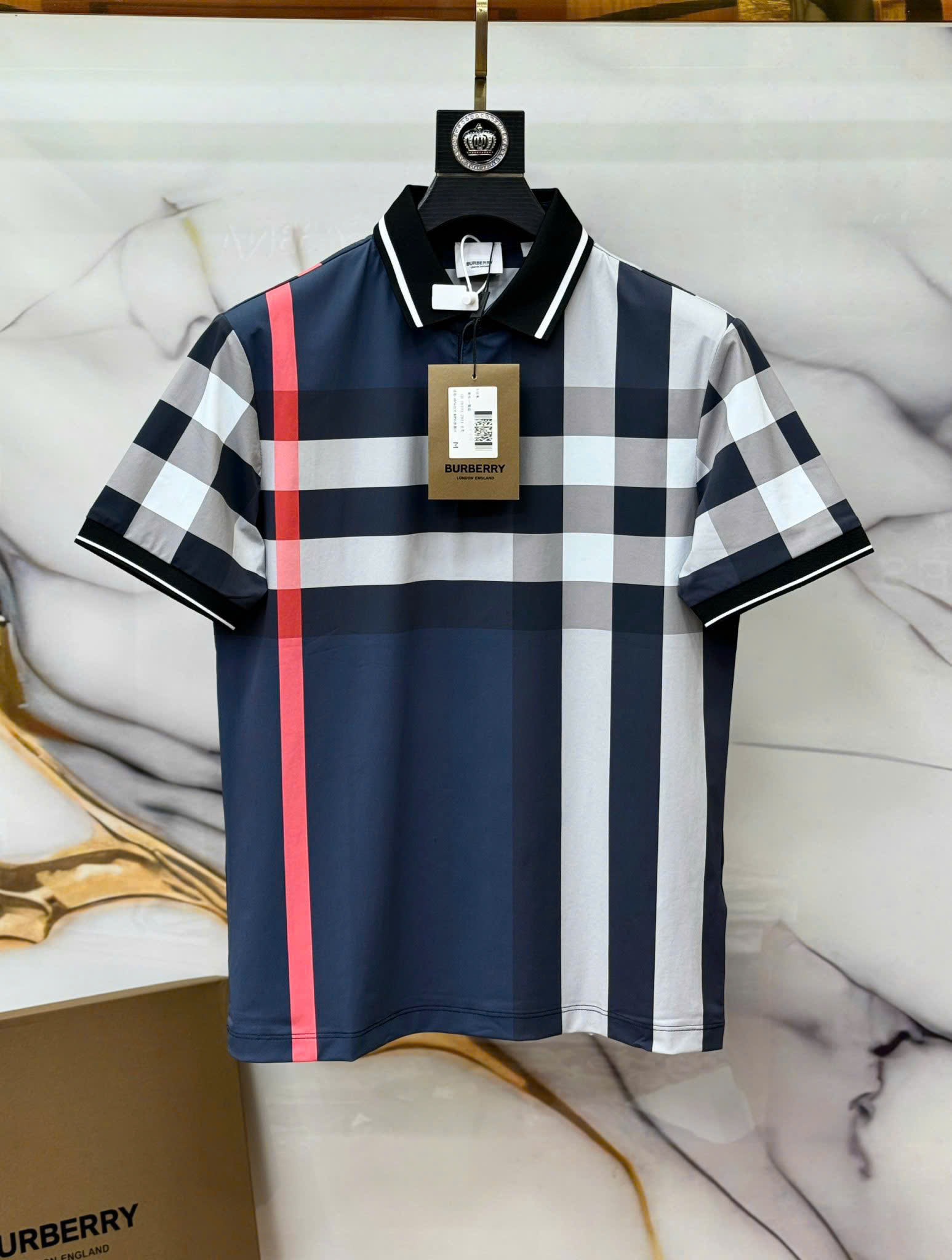 Áo polo Burberry BBR kẻ sọc phối màu Like Auth 1-1 on web CD