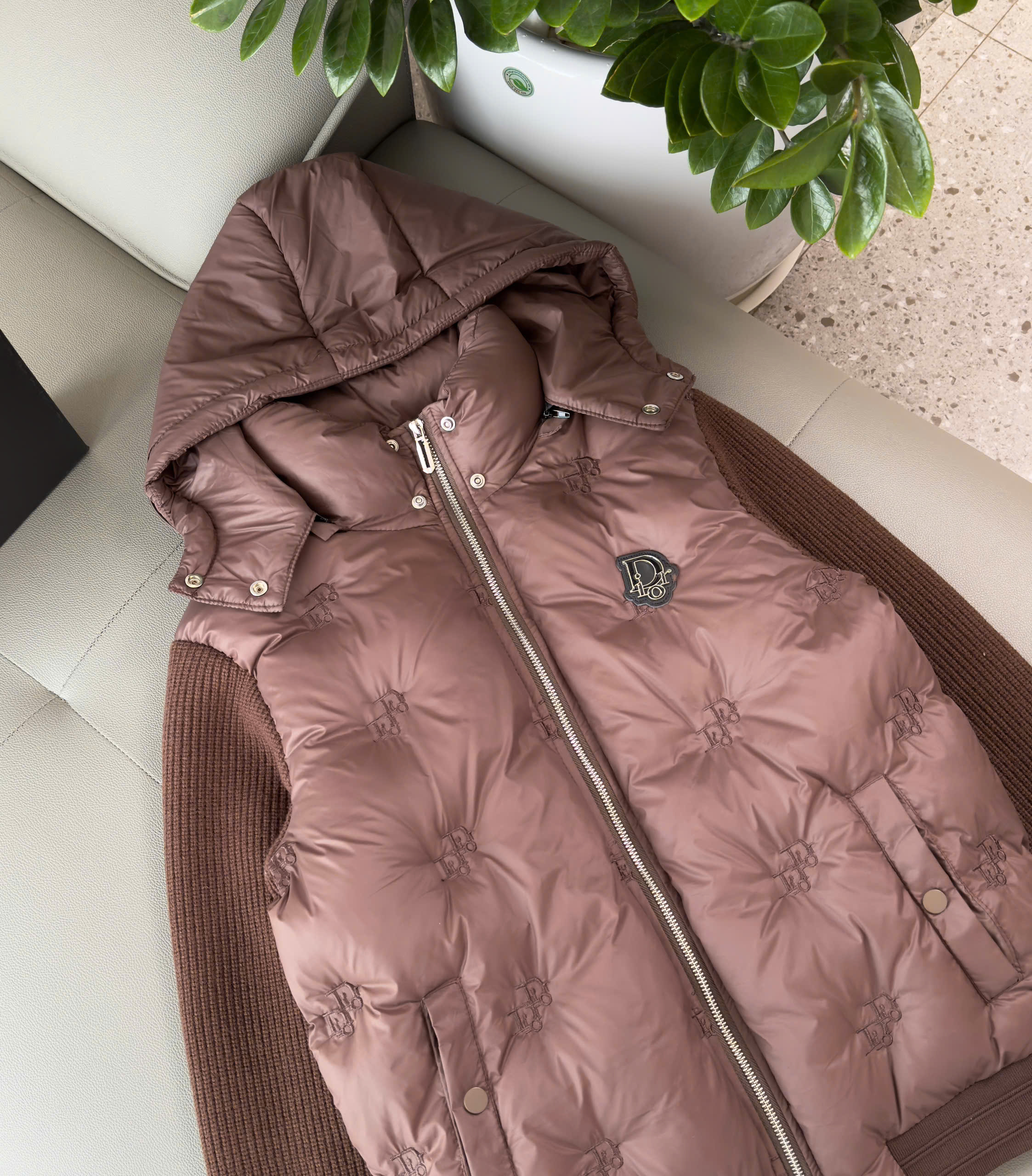 Áo khoác phao Dior CD tay len mũ tháo rời Like Auth M-XXL DDT