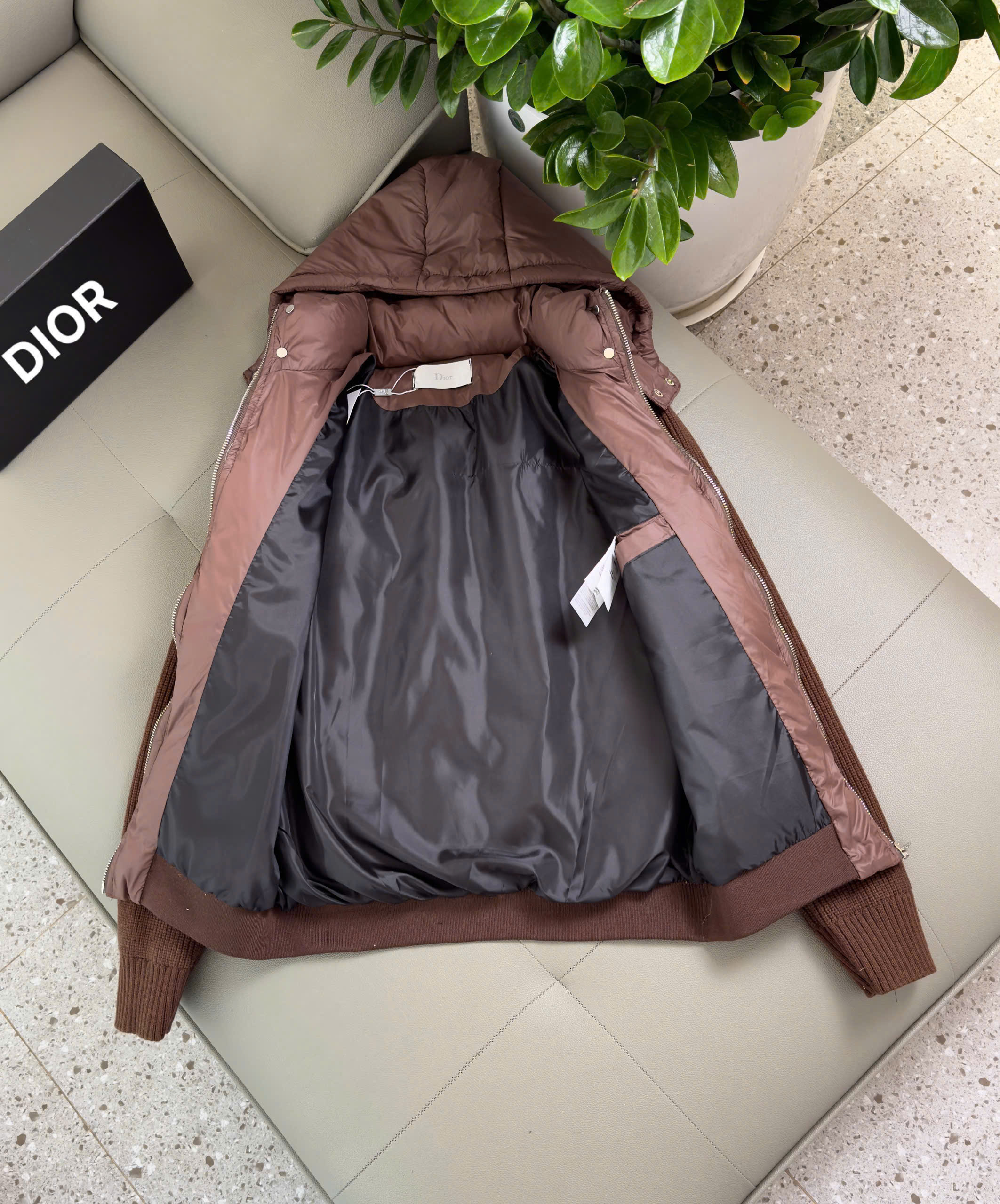 Áo khoác phao Dior CD tay len mũ tháo rời Like Auth M-XXL DDT