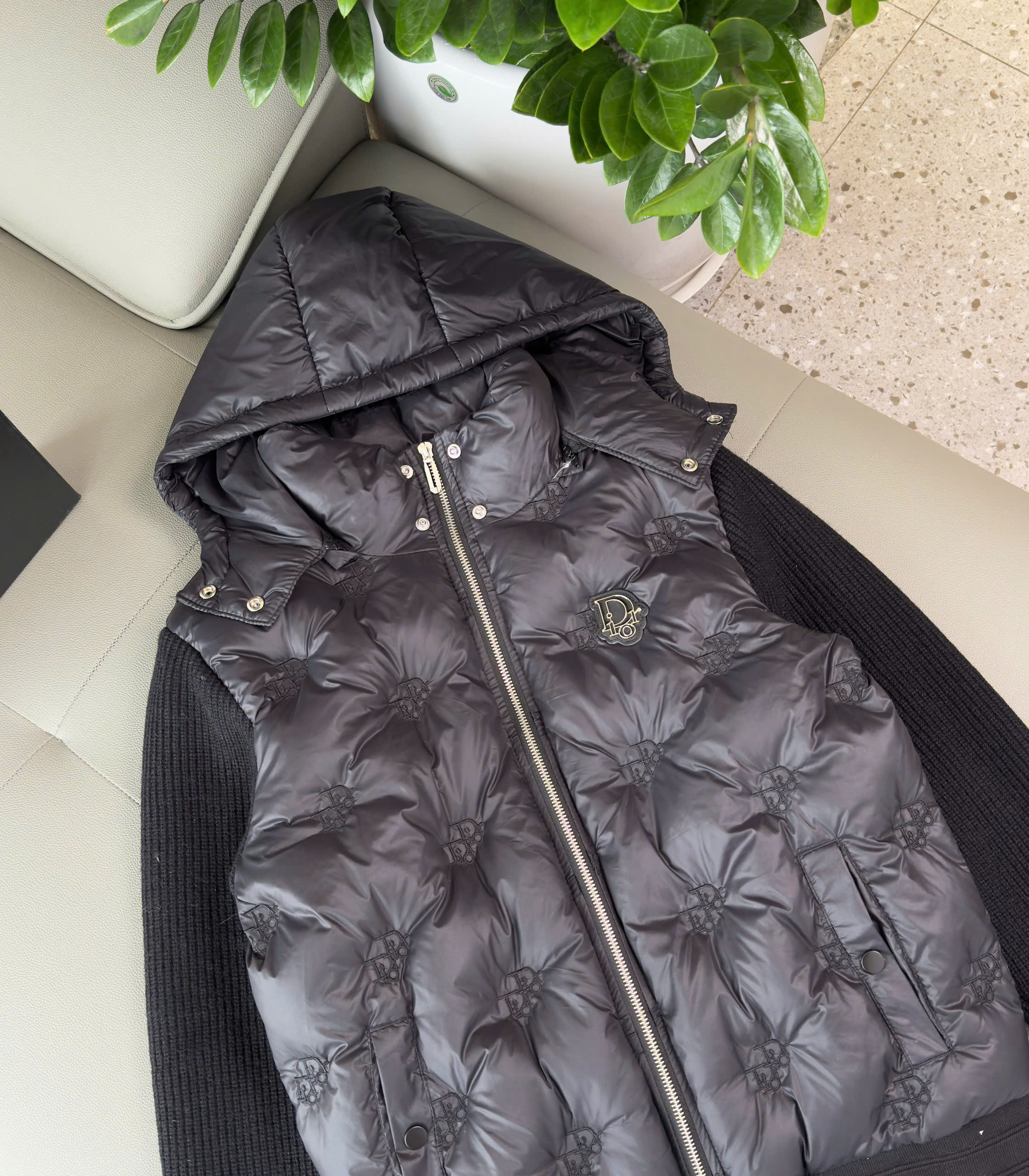 Áo khoác phao Dior CD tay len mũ tháo rời Like Auth M-XXL DDT