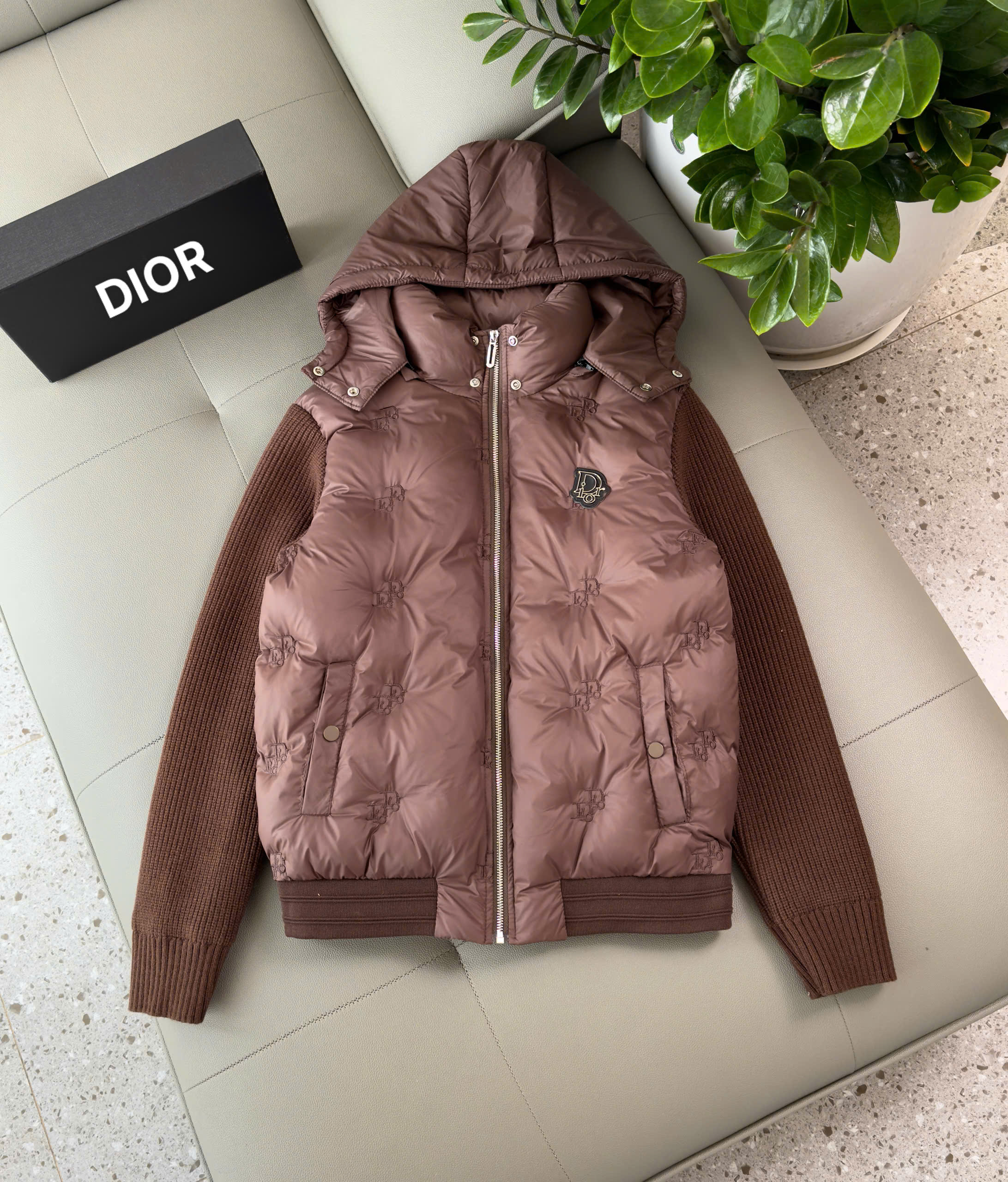 Áo khoác phao Dior CD tay len mũ tháo rời Like Auth M-XXL DDT