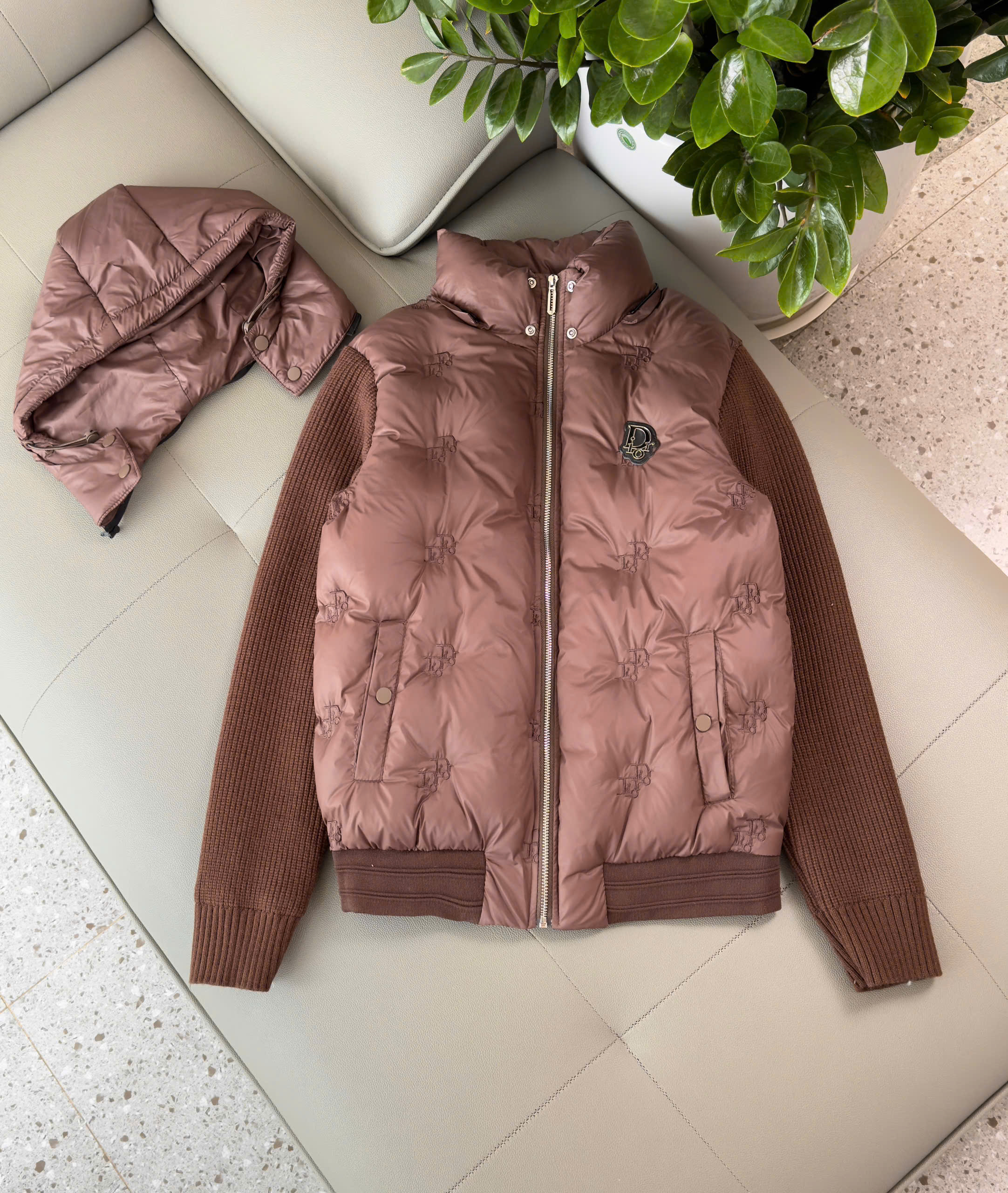 Áo khoác phao Dior CD tay len mũ tháo rời Like Auth M-XXL DDT