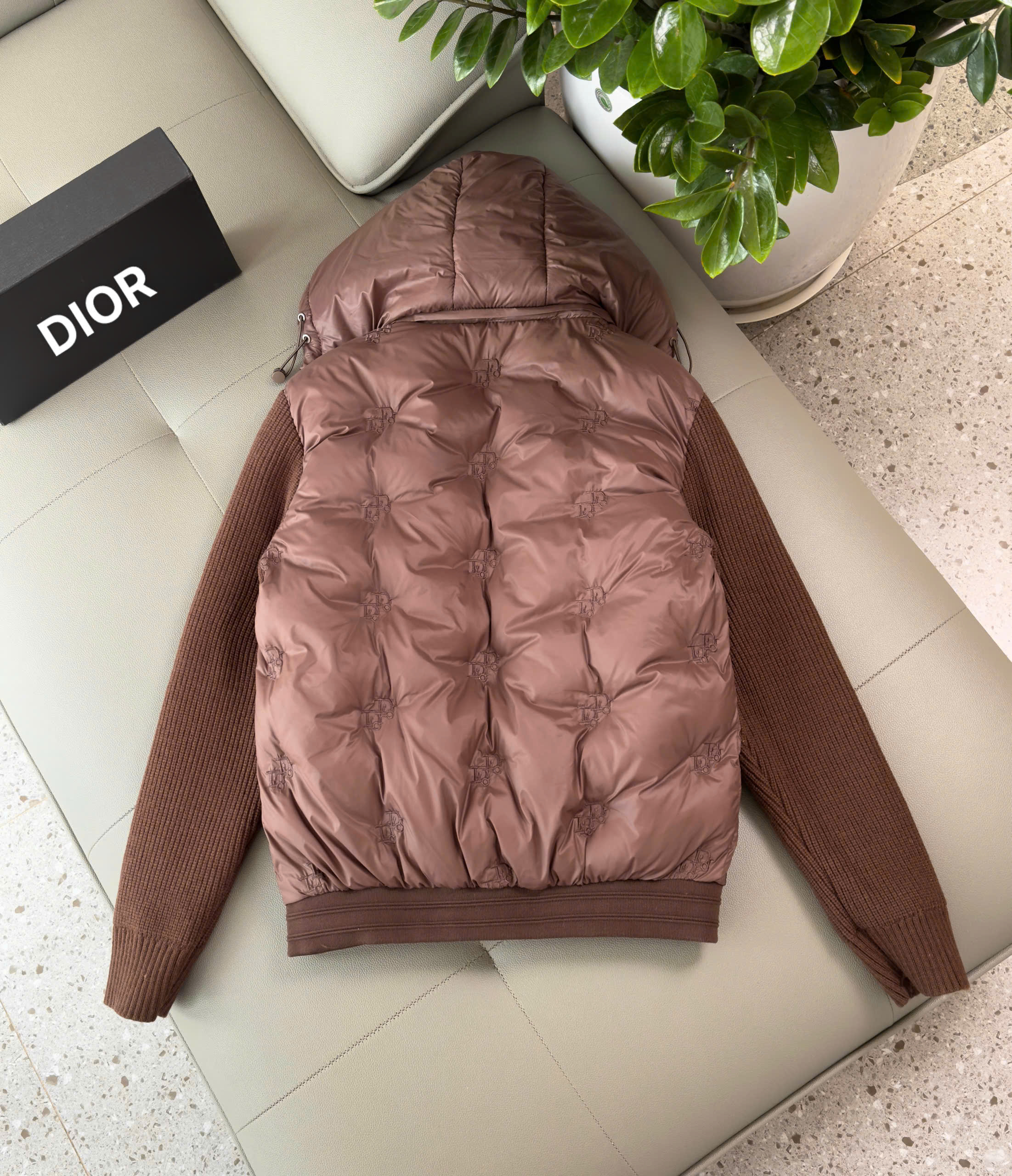 Áo khoác phao Dior CD tay len mũ tháo rời Like Auth M-XXL DDT