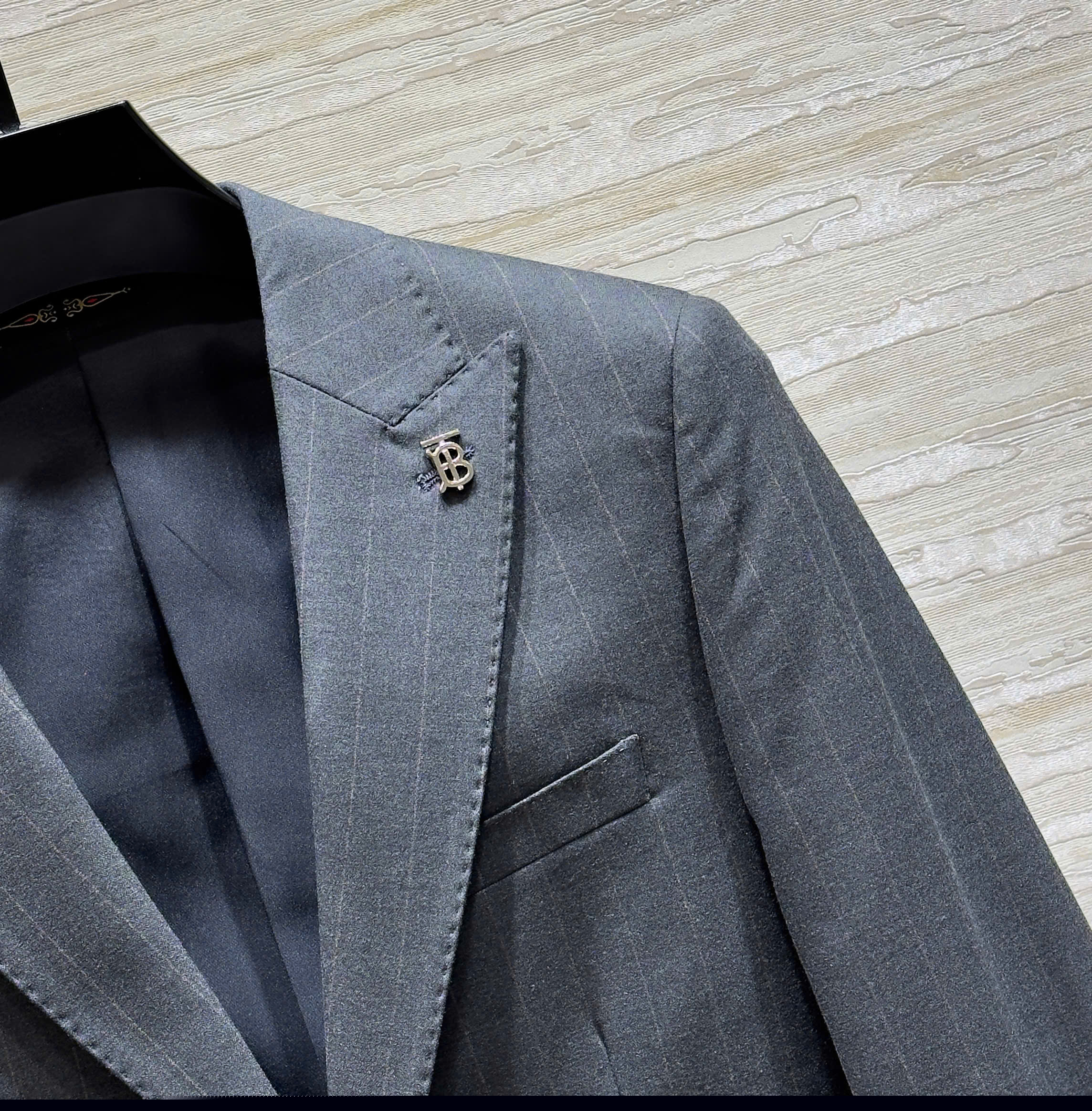 Set bộ Vest Burberry BBR Xám ghi logo TB tag bạc new 2026 Like Auth 46-54 DDT