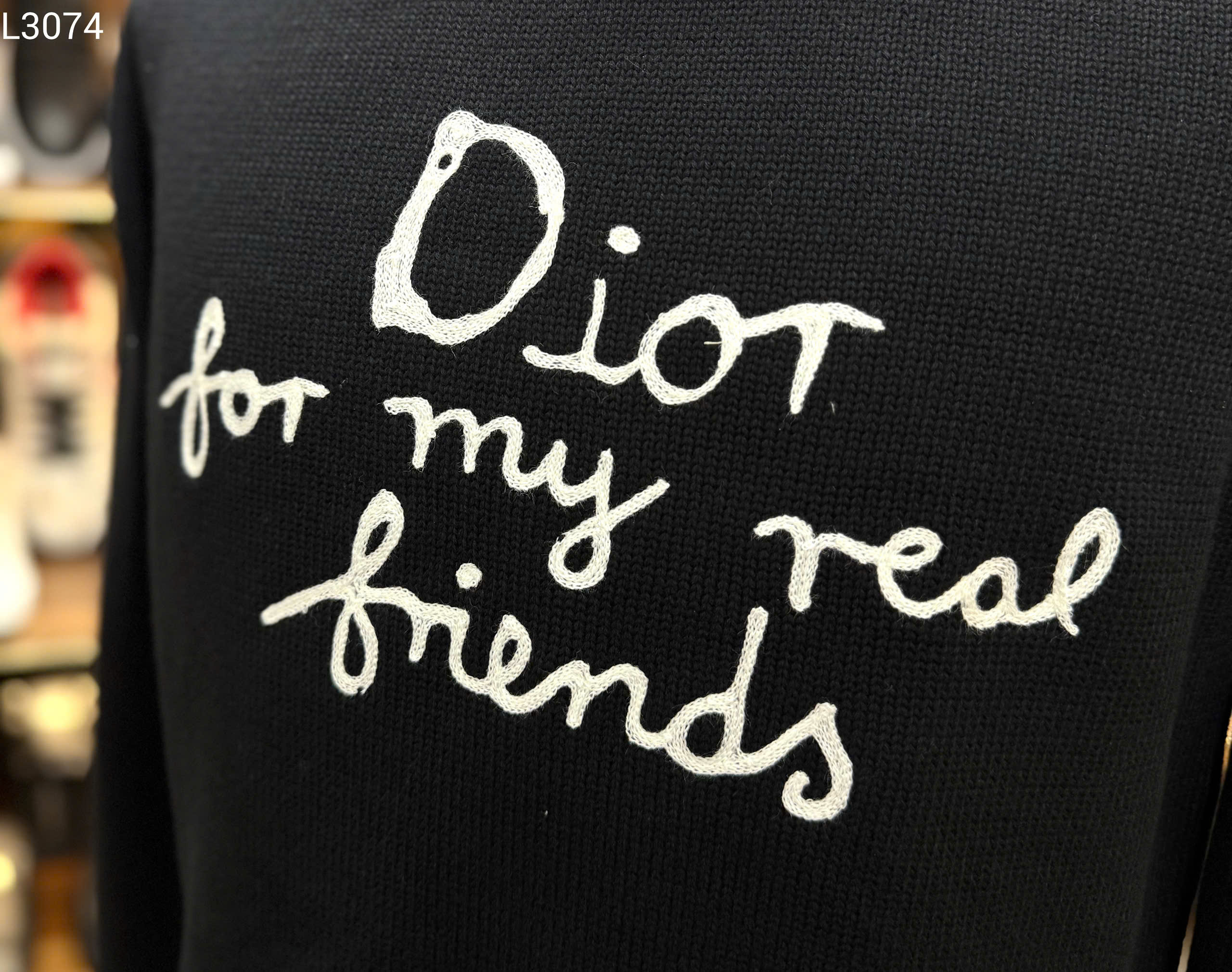 Áo sweater len Dior logo chữ ngực Like Auth XS-M MK