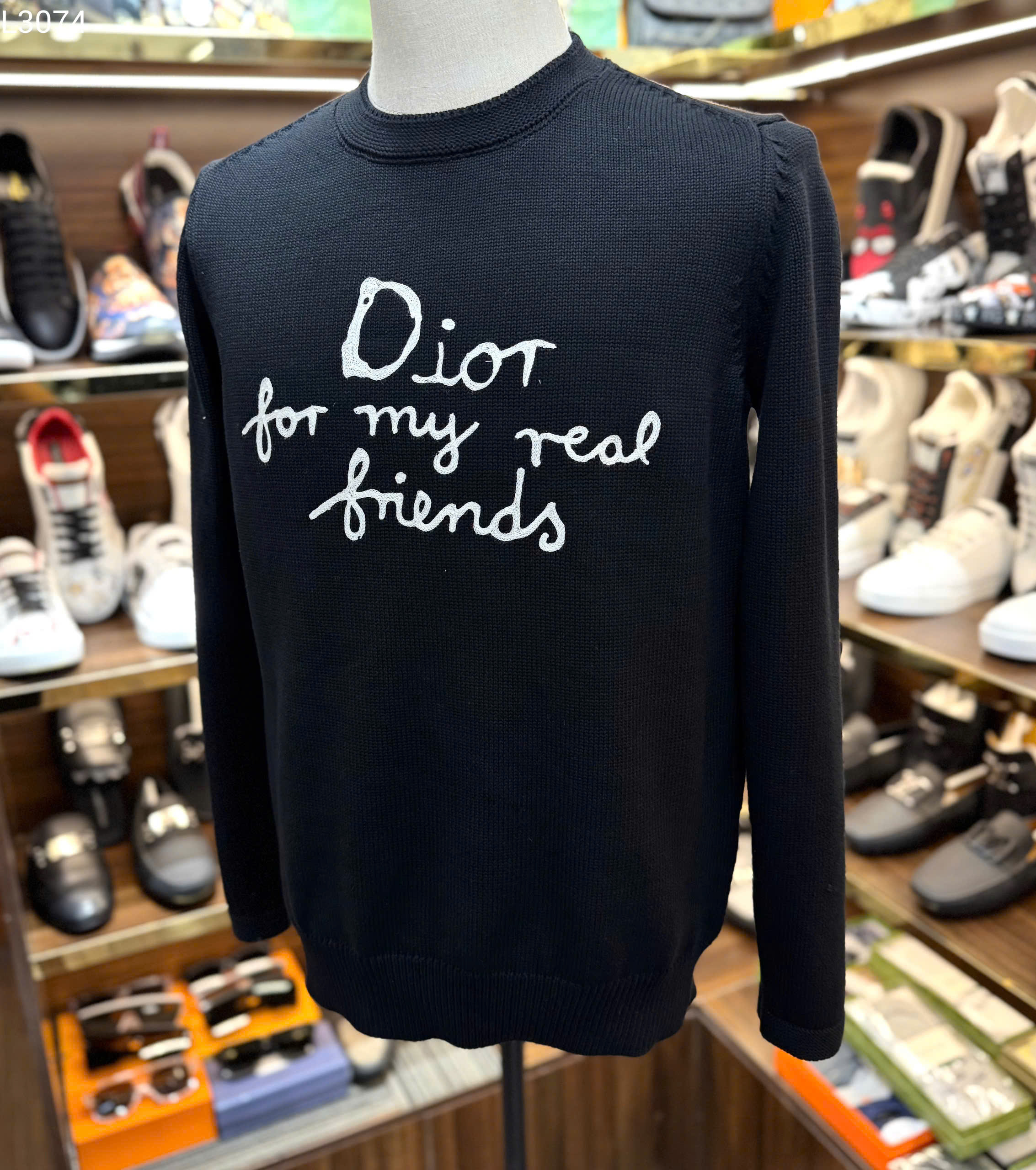 Áo sweater len Dior logo chữ ngực Like Auth XS-M MK