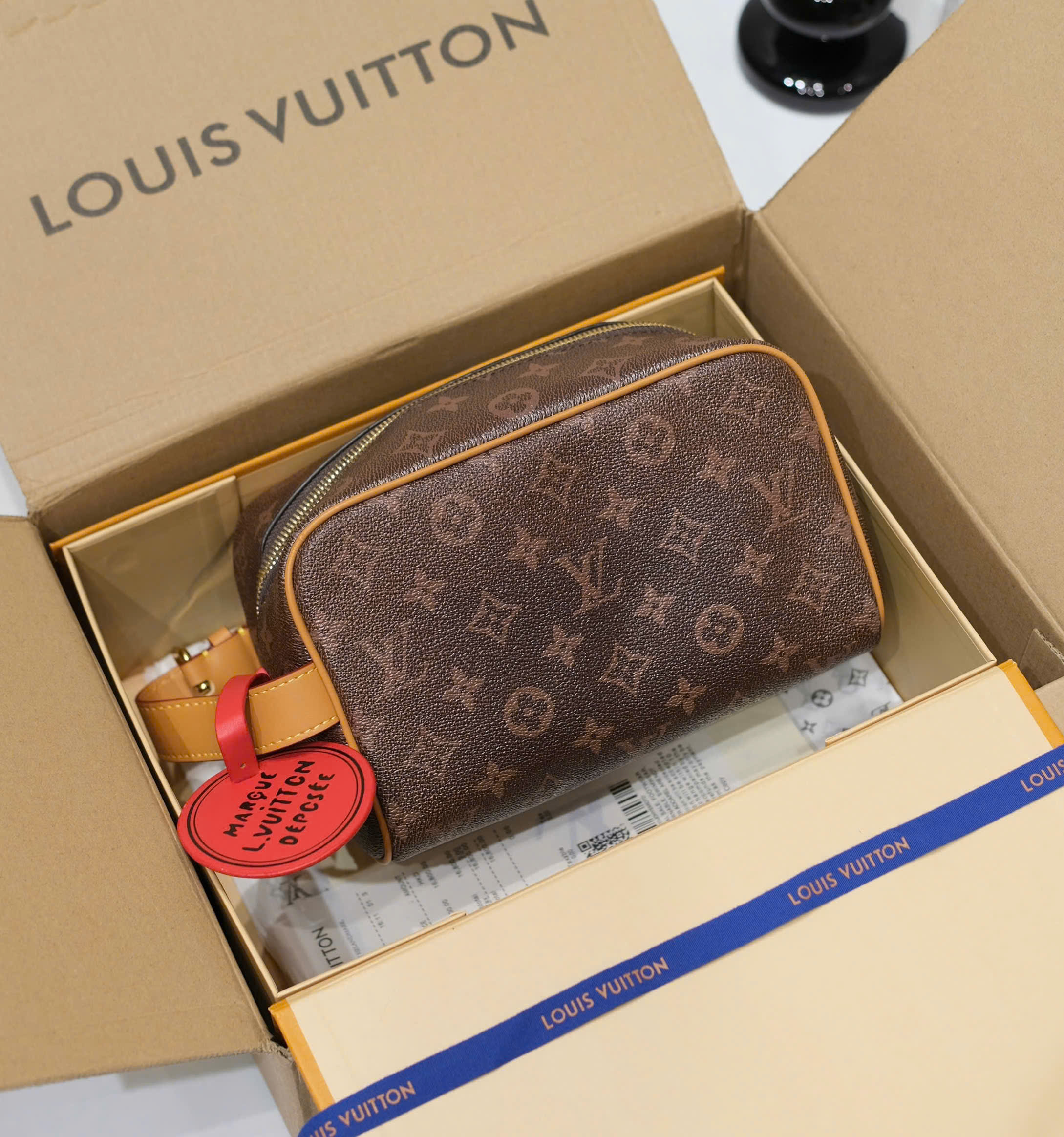 Túi ví Clutch Louis Vuitton LV Nâu monogram full Like Auth 22x12x11 DDT