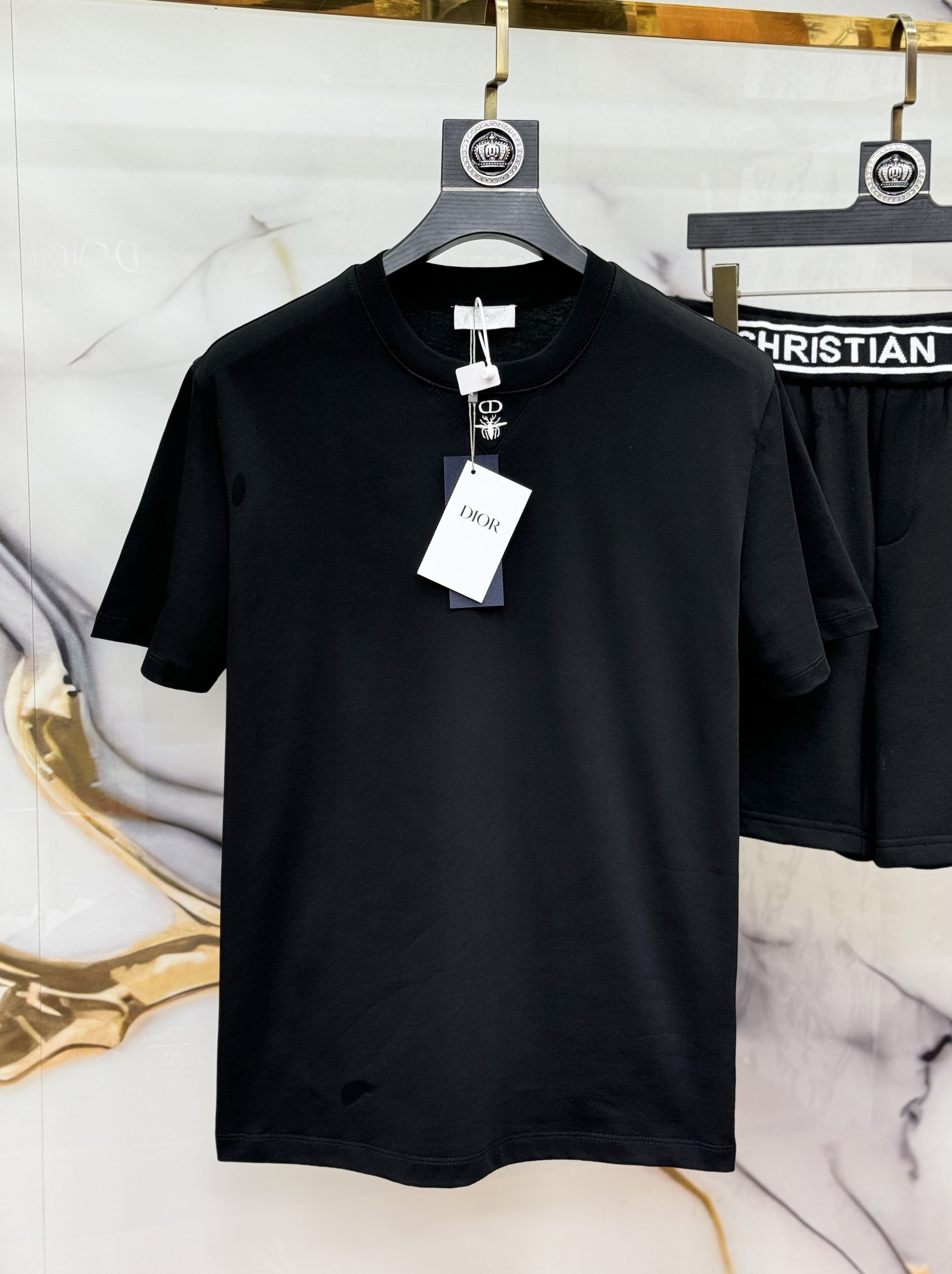 Bộ, Set hè Dior CD logo Ong tag vuông thêu Like Auth on web CD LK