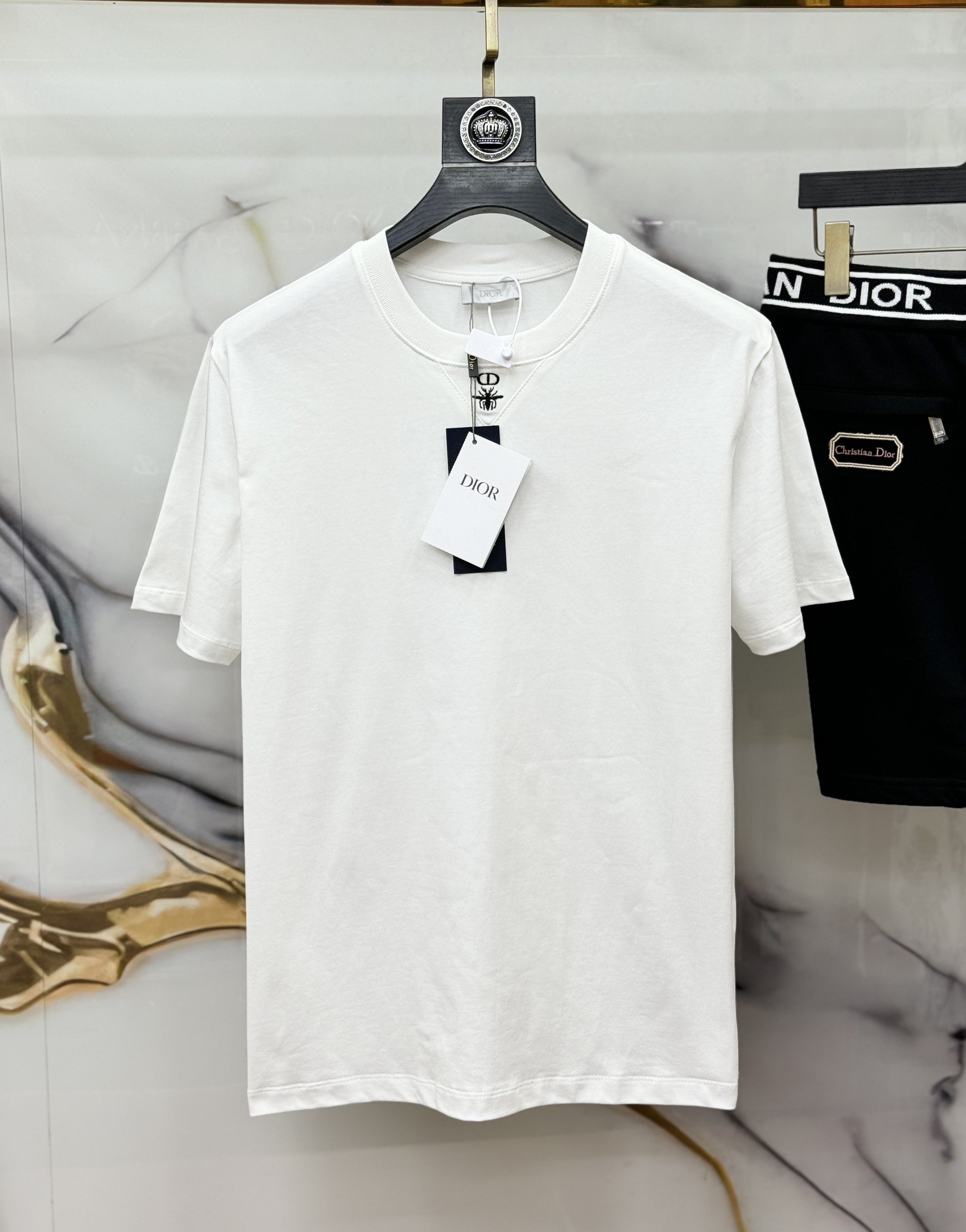Bộ, Set hè Dior CD logo Ong tag vuông thêu Like Auth on web CD LK