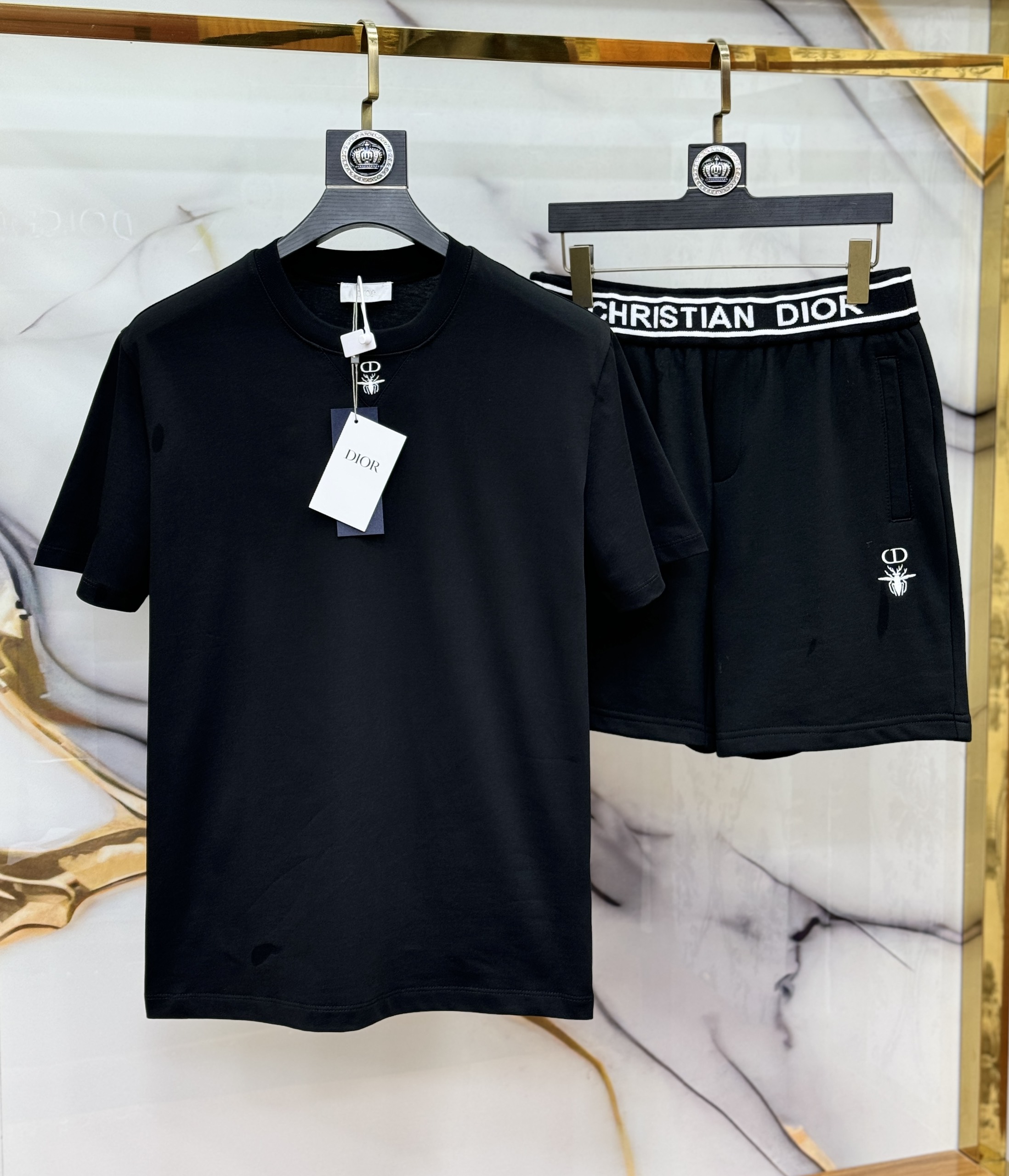Bộ, Set hè Dior CD logo Ong tag vuông thêu Like Auth on web CD LK