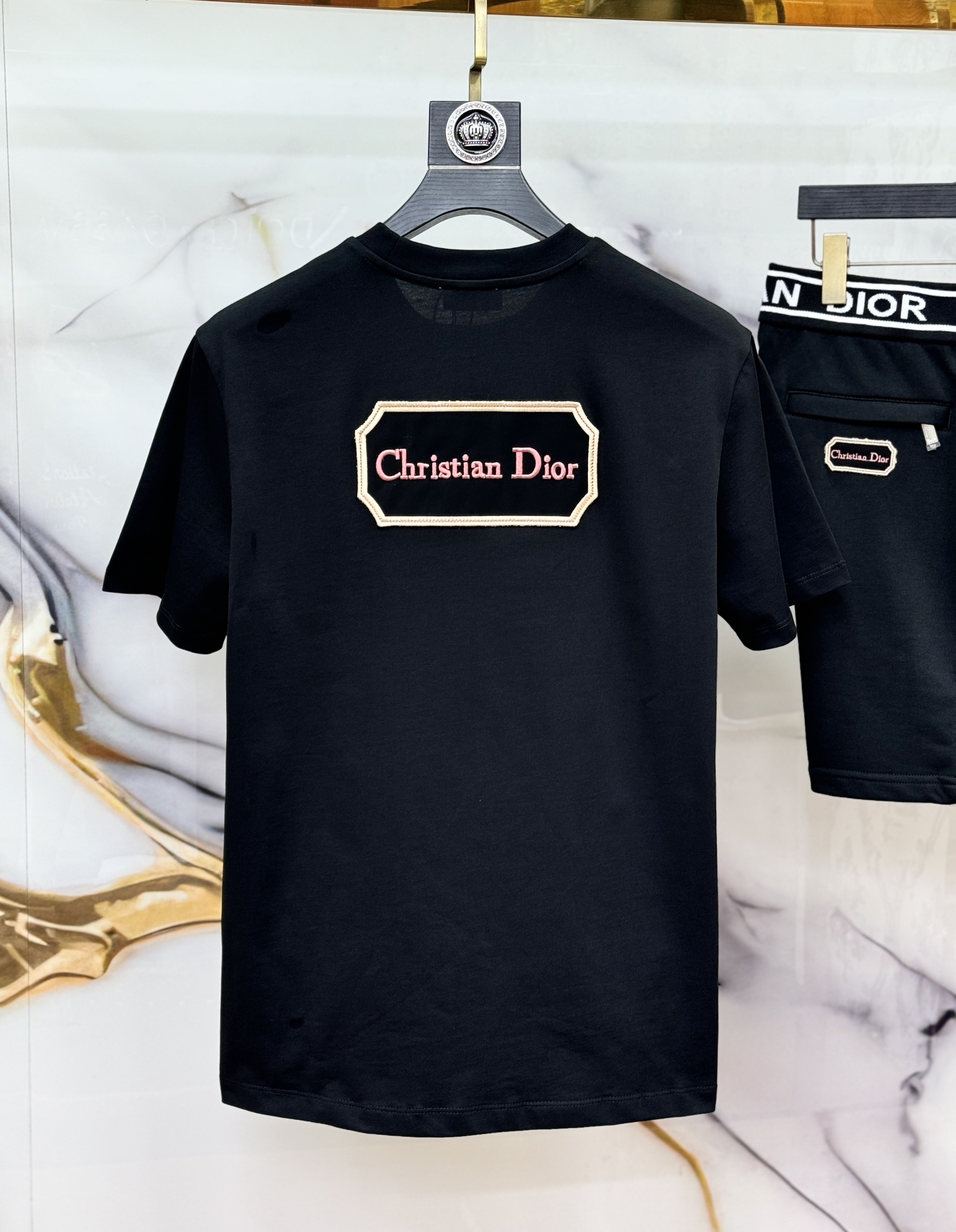 Bộ, Set hè Dior CD logo Ong tag vuông thêu Like Auth on web CD LK