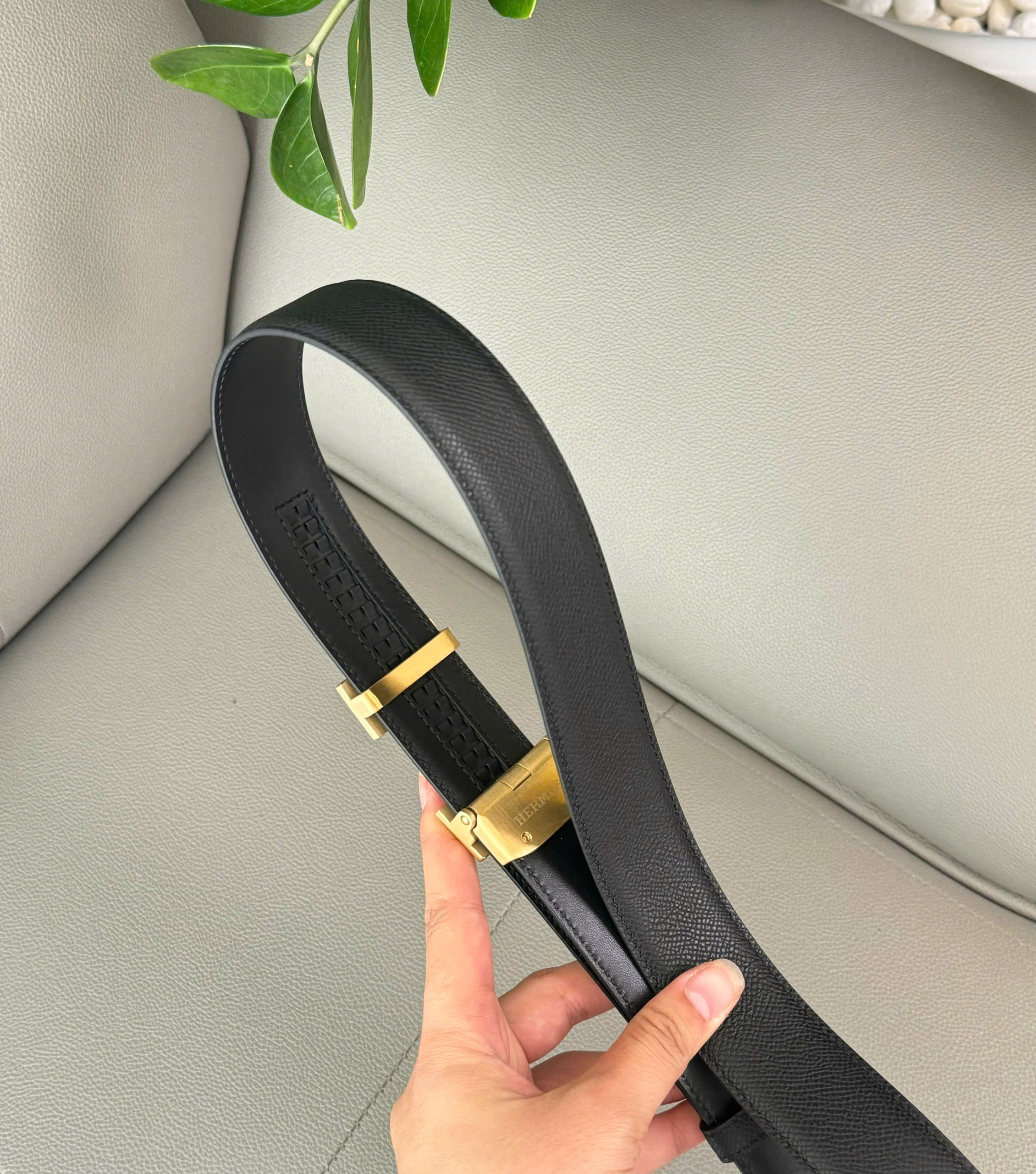 Thắt lưng dây nịt Hermes HM mặt Vàng đính đá Full 1-1 On Web 85-110 DDT