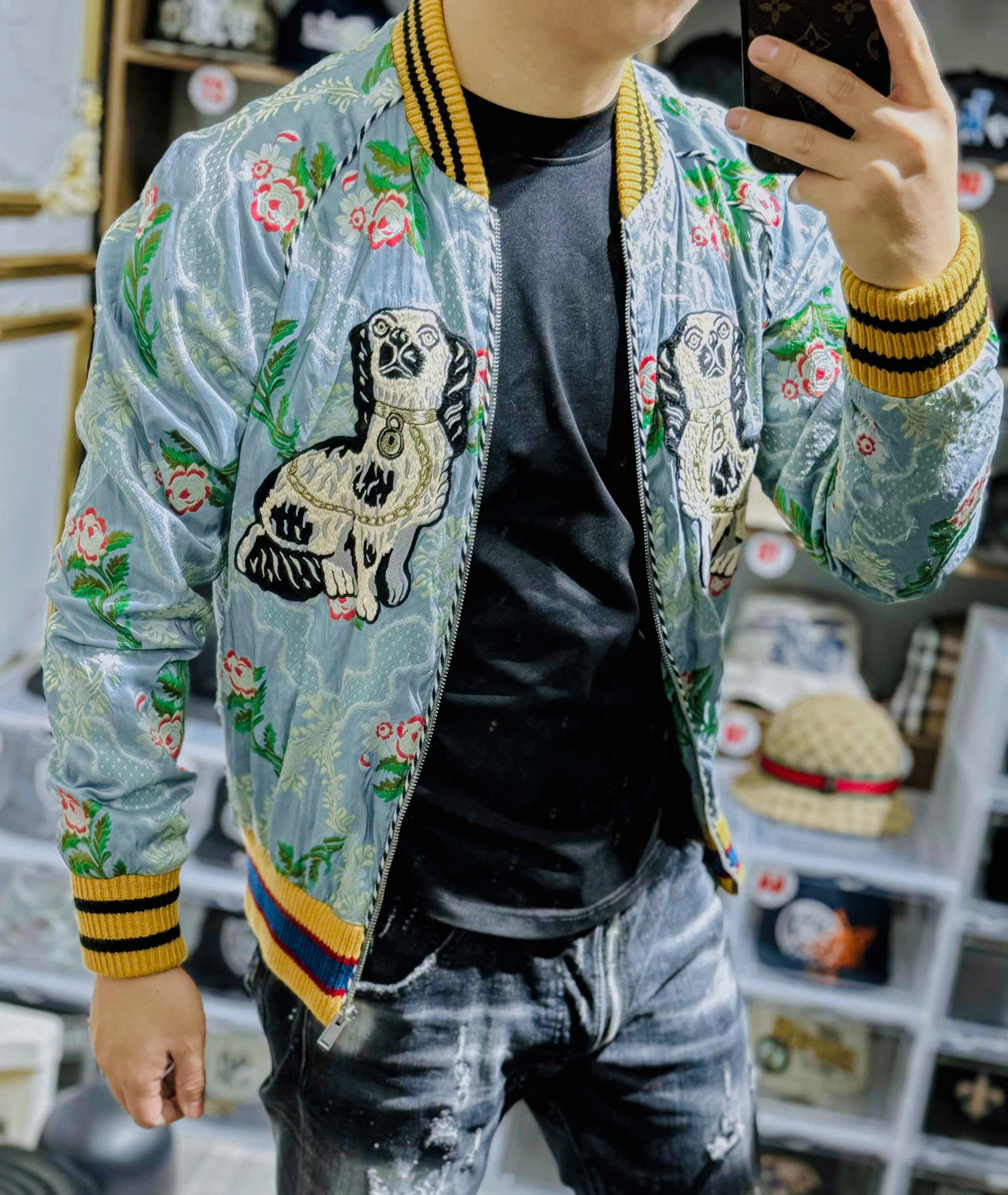 khoác bomber Gucci GC họa tiết 2 chú cún Like Auth S-XL MK