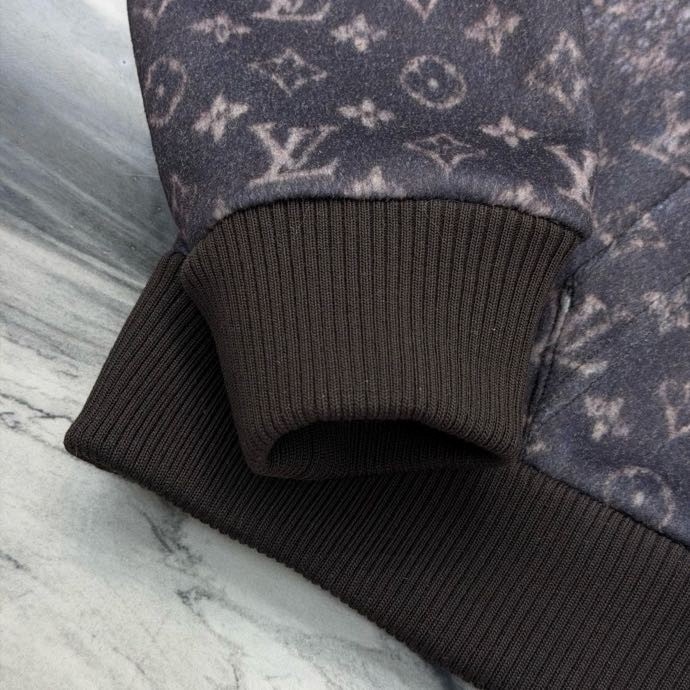 Áo khoác hoodie Louis Vuitton LV 015 Xanh Than kẻ sọc thân dưới full monogram Like Auth S-L VTN