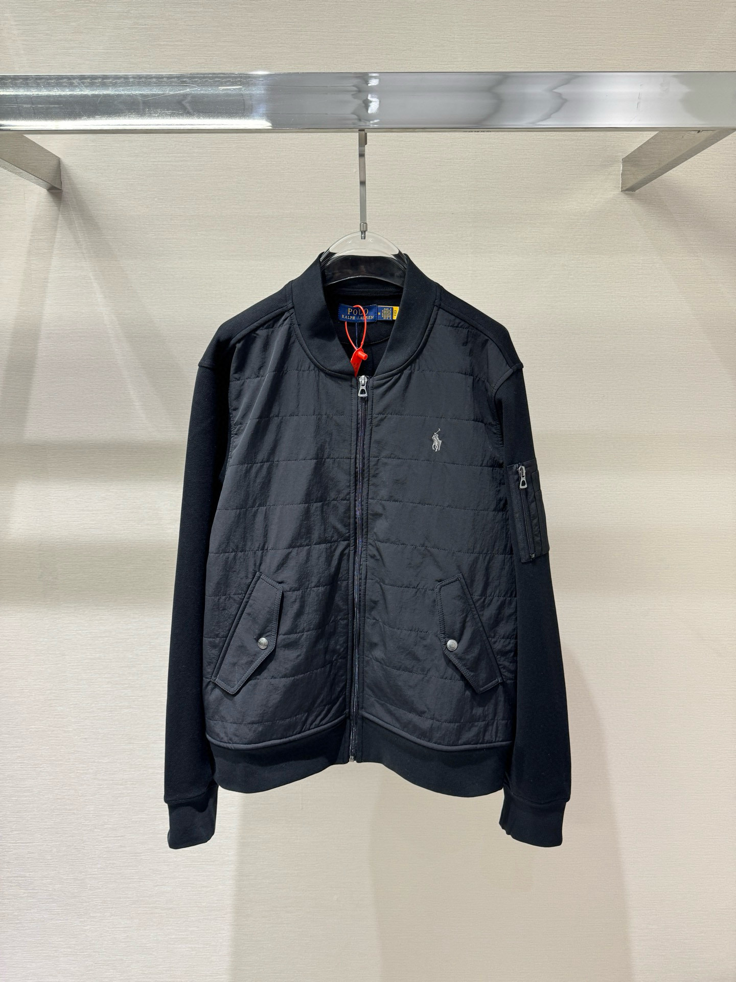 Áo khoác bomber Polo 25369 Đen logo ngựa thêu ngực Like Auth S-L VTN