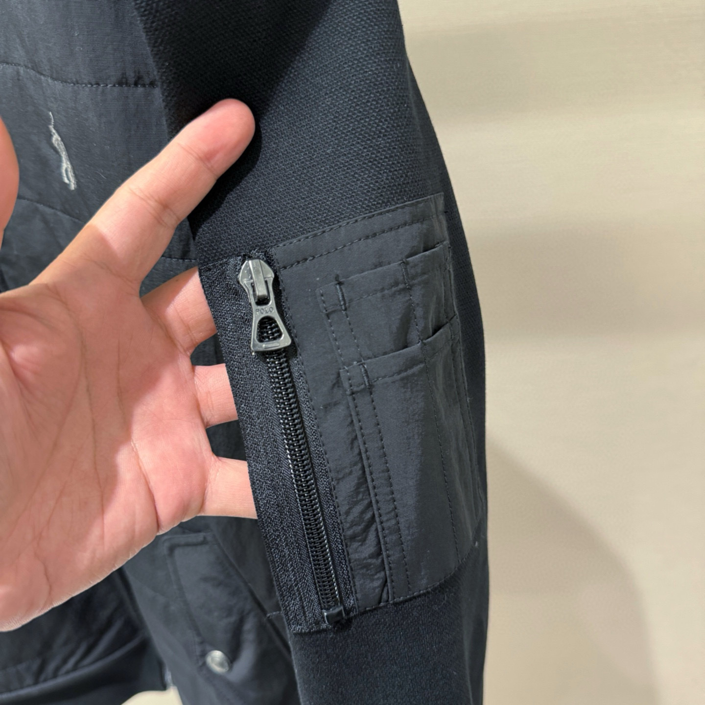 Áo khoác bomber Polo 25369 Đen logo ngựa thêu ngực Like Auth S-L VTN