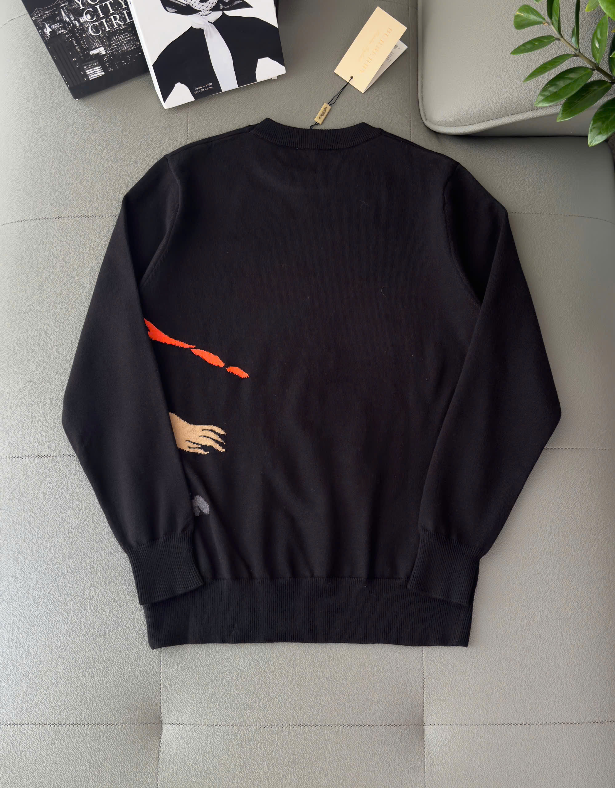 Áo sweater len Burberry BBR Đen họa tiết Ngựa Bay Like Auth M-XXL DDT