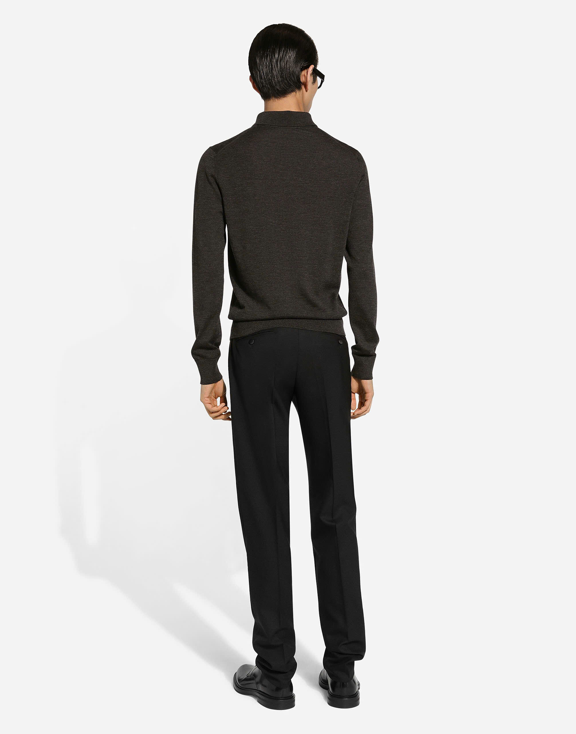 Áo polo len mongtoghi dài tay Dolce Gabbana Đen logo DG thêu ngực Like Auth 44-50 DDT