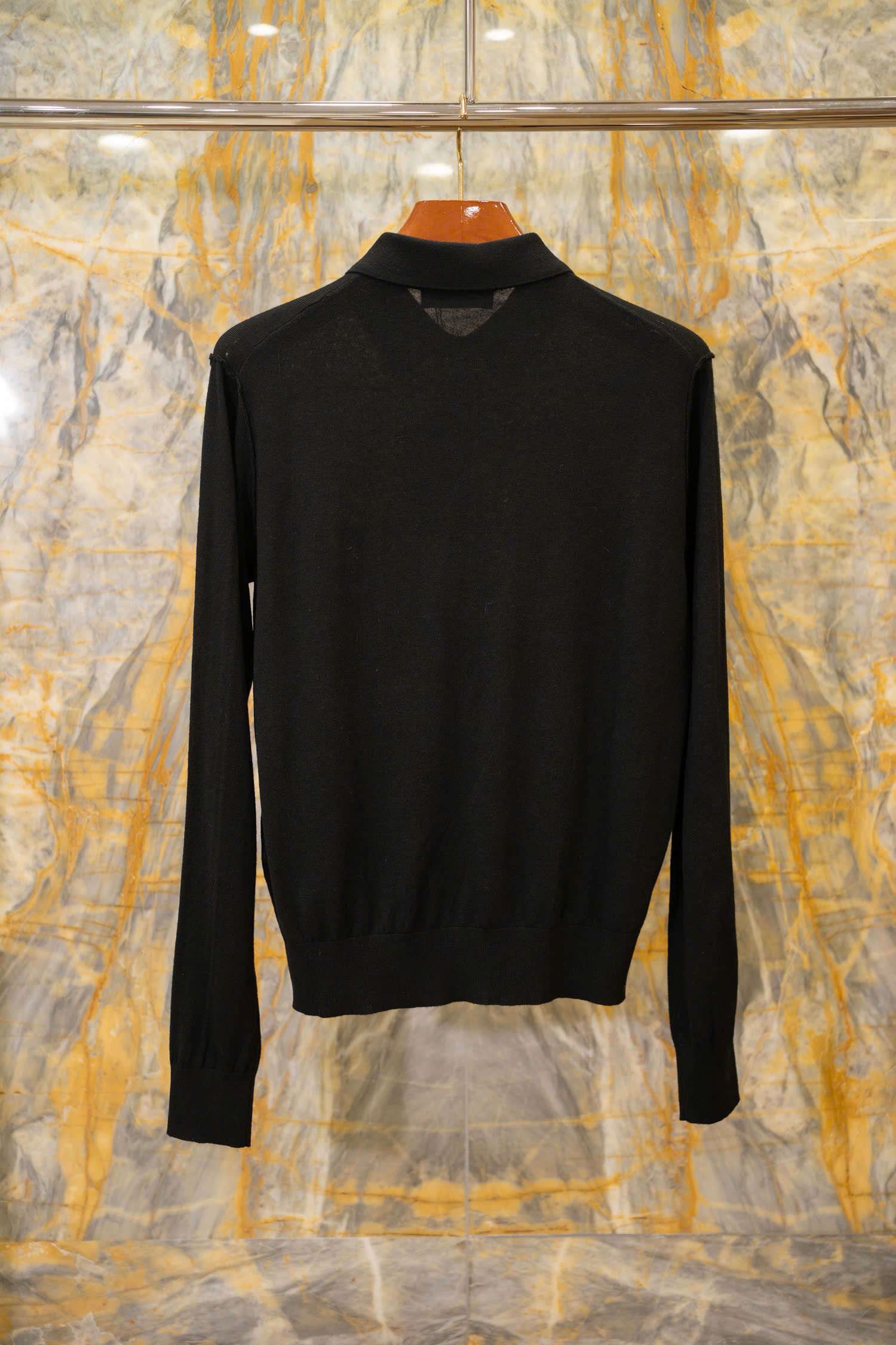 Áo polo len mongtoghi dài tay Dolce Gabbana Đen logo DG thêu ngực Like Auth 44-50 DDT