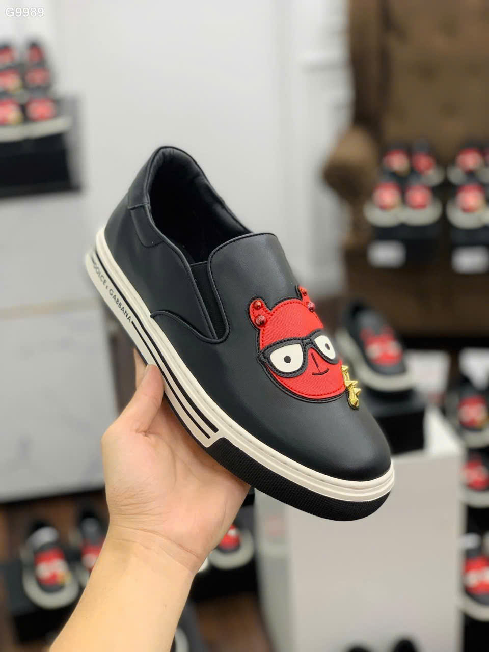 Giày slipon Dolce Gabbana DG wash mặt quỷ đỏ Like Auth 38-43 MK