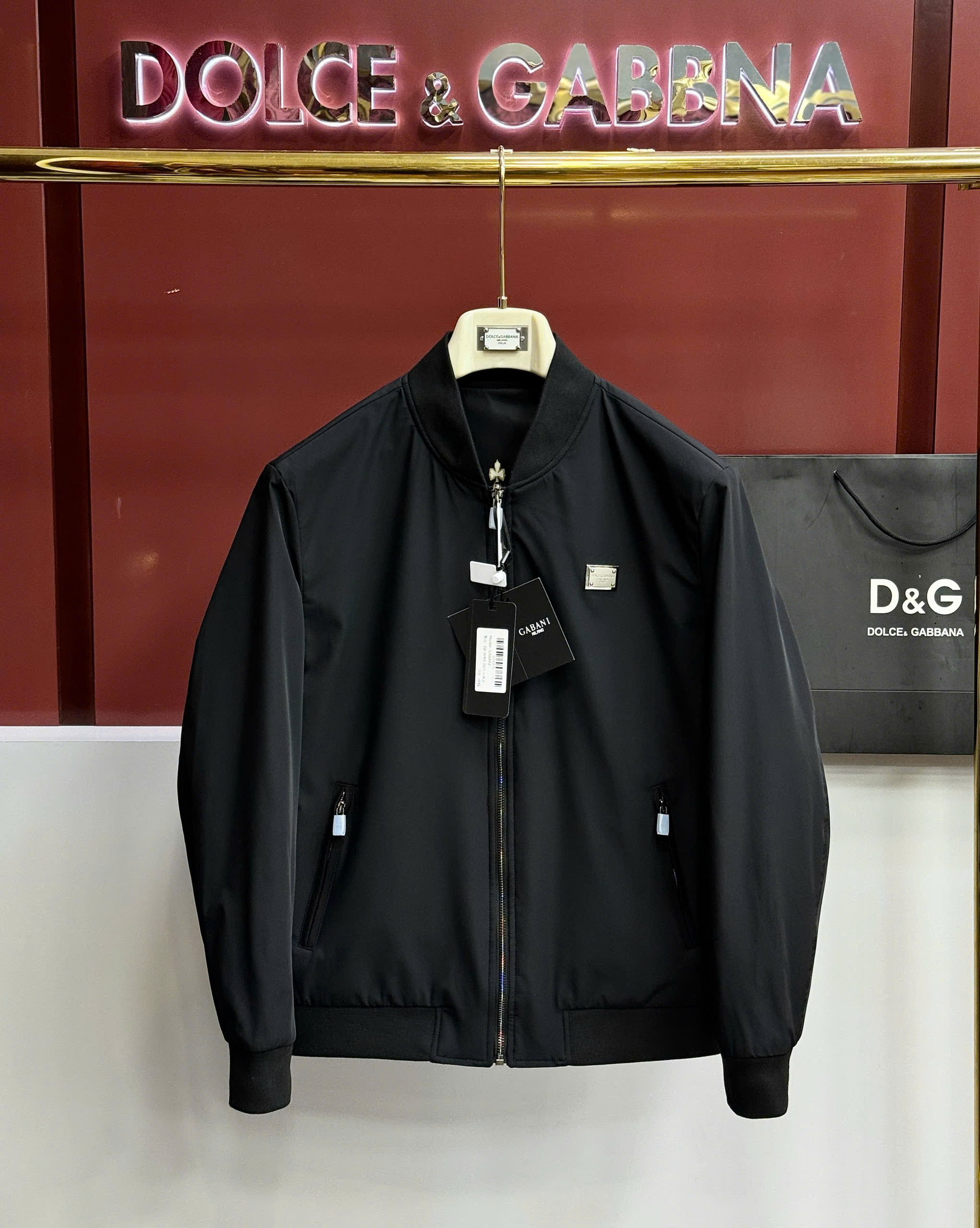 Áo khoác bomber Dolce Gabbana DG logo thêu đôi Công vương miện Like Auth 44-50 CD