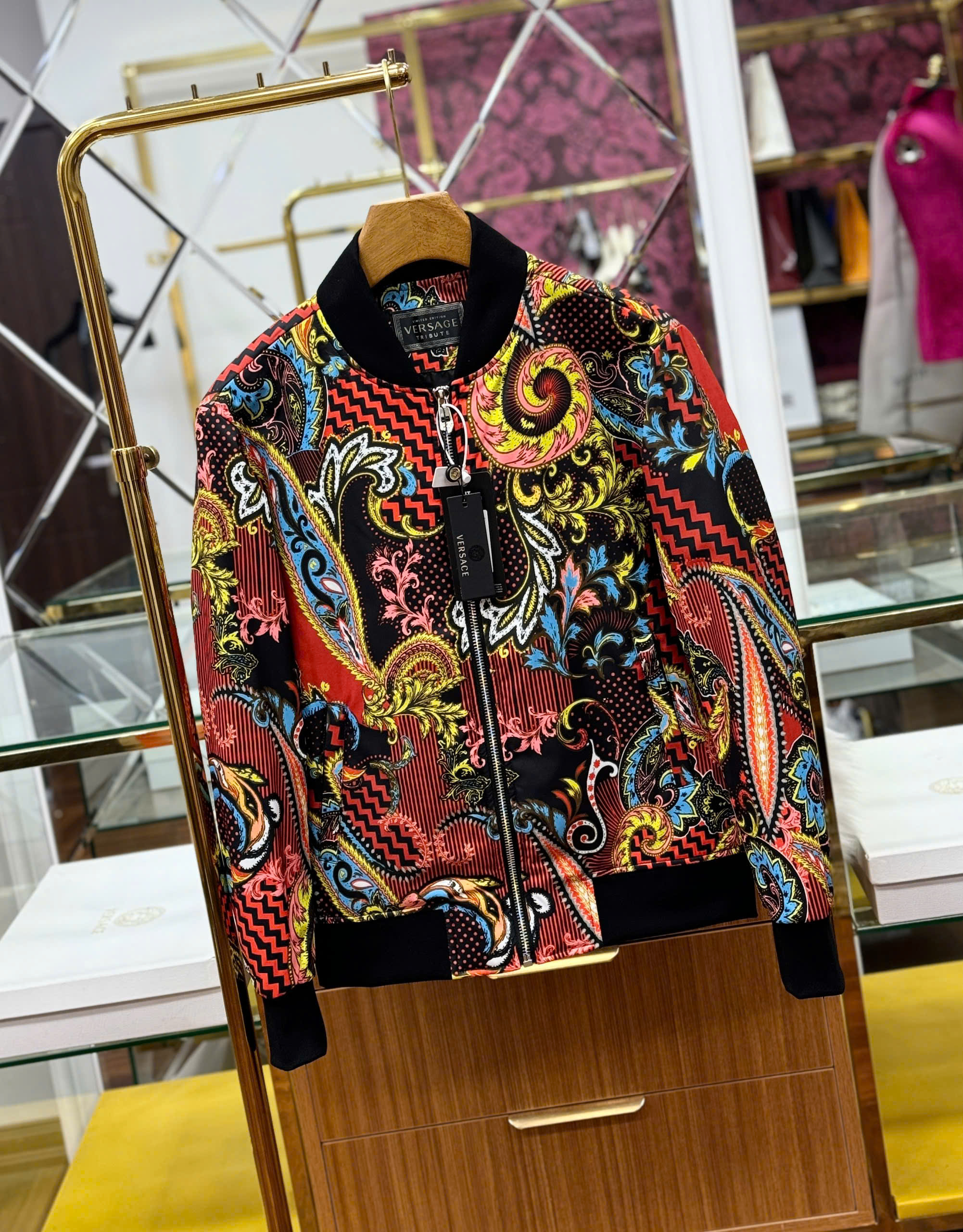 Áo khoác bomber Versace VS họa tiết hoa lá quý tộc Like Auth 44-50 MK