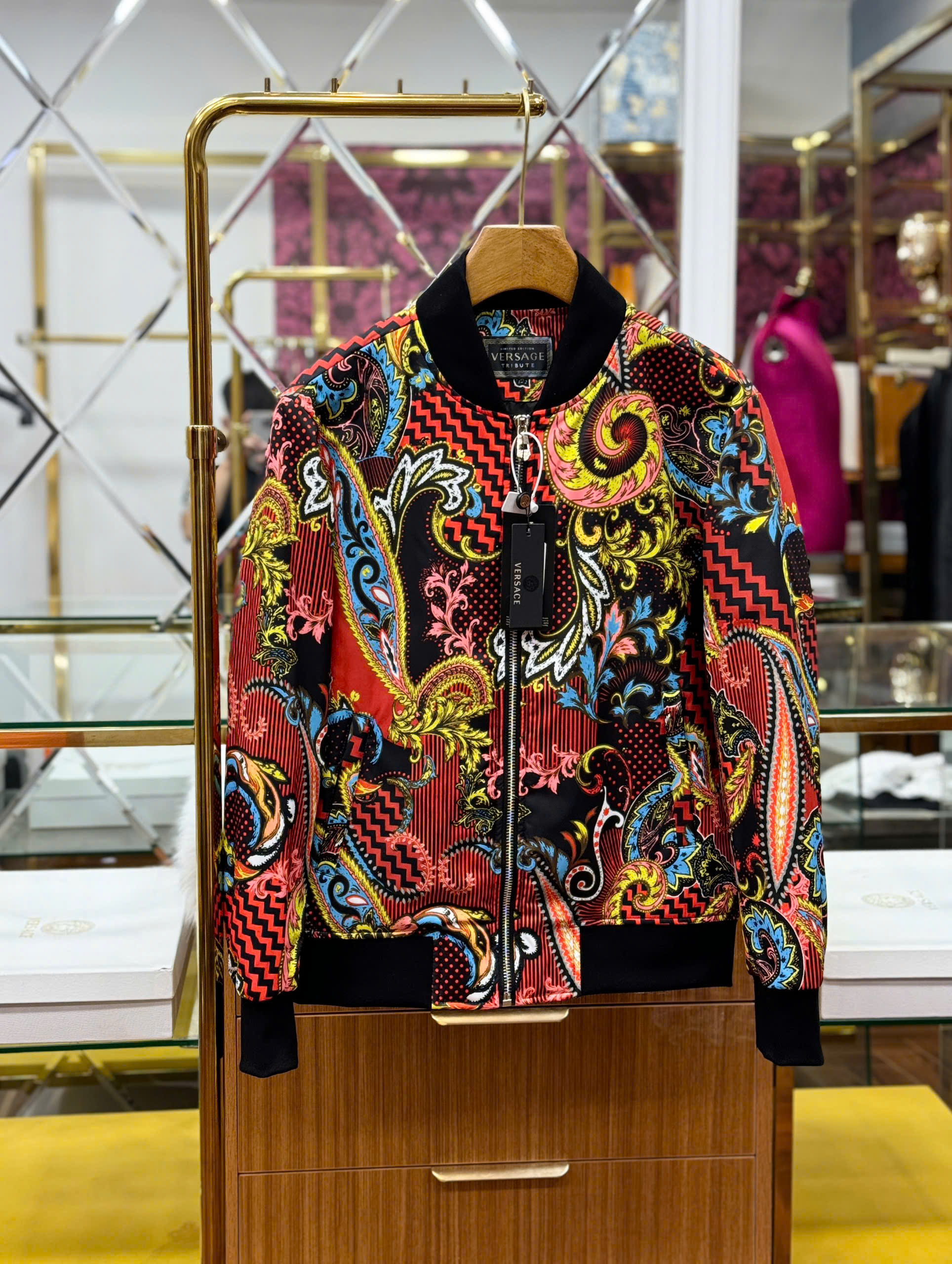 Áo khoác bomber Versace VS họa tiết hoa lá quý tộc Like Auth 44-50 MK