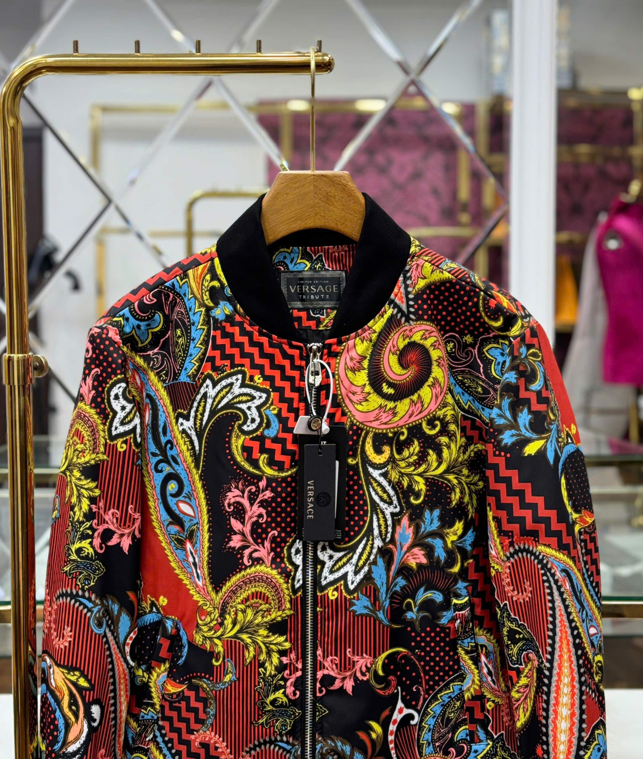 Áo khoác bomber Versace VS họa tiết hoa lá quý tộc Like Auth 44-50 MK