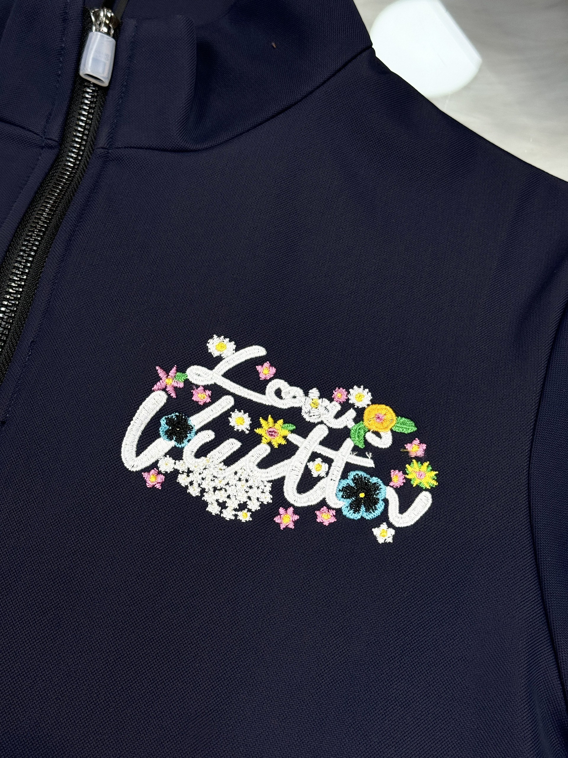 Set bộ nỉ Louis Vuitton khóa Xanh than logo thêu LV thêu hoa Like AUth 44-50 CD