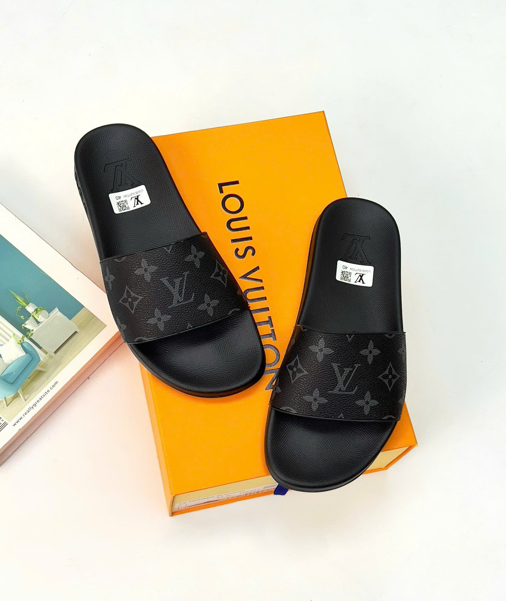 Dép lê quai ngang Louis Vuitton LV quai monogram full Like Auth 38-43 DDT