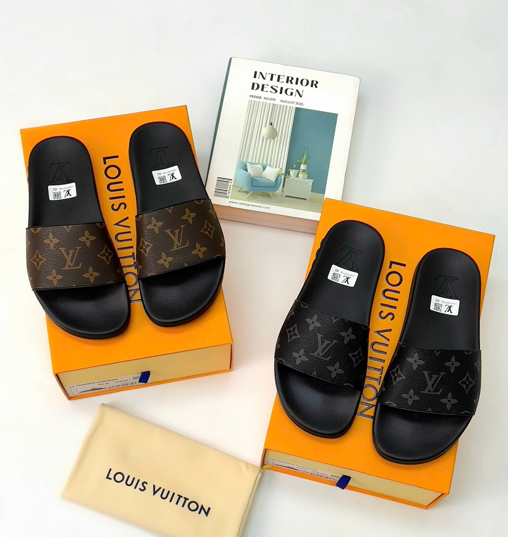 Dép lê quai ngang Louis Vuitton LV quai monogram full Like Auth 38-43 DDT