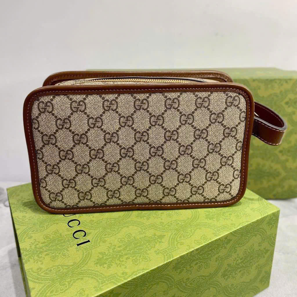 995 Túi ví Clutch Gucci GC monogram full Nâu Like Auth 20x16x7 DDT