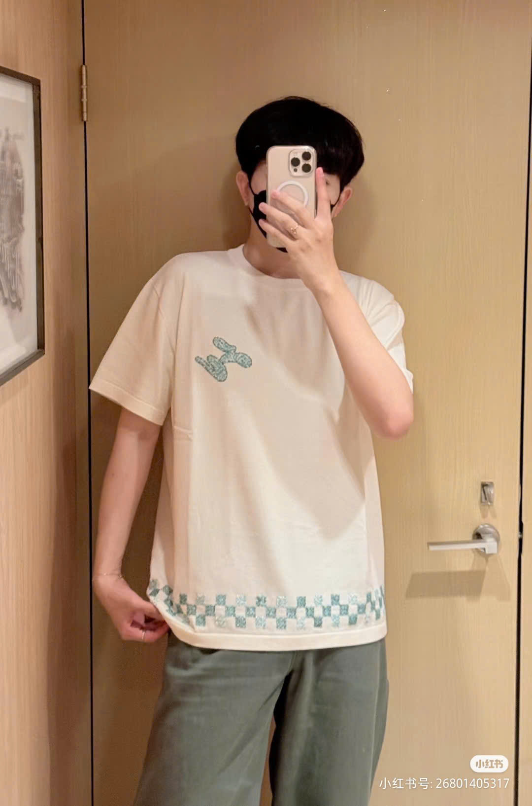 Áo phông T shirt len Louis Vuitton LV logo thêu ngực vạt caro đan Like Auth XS-M DDT