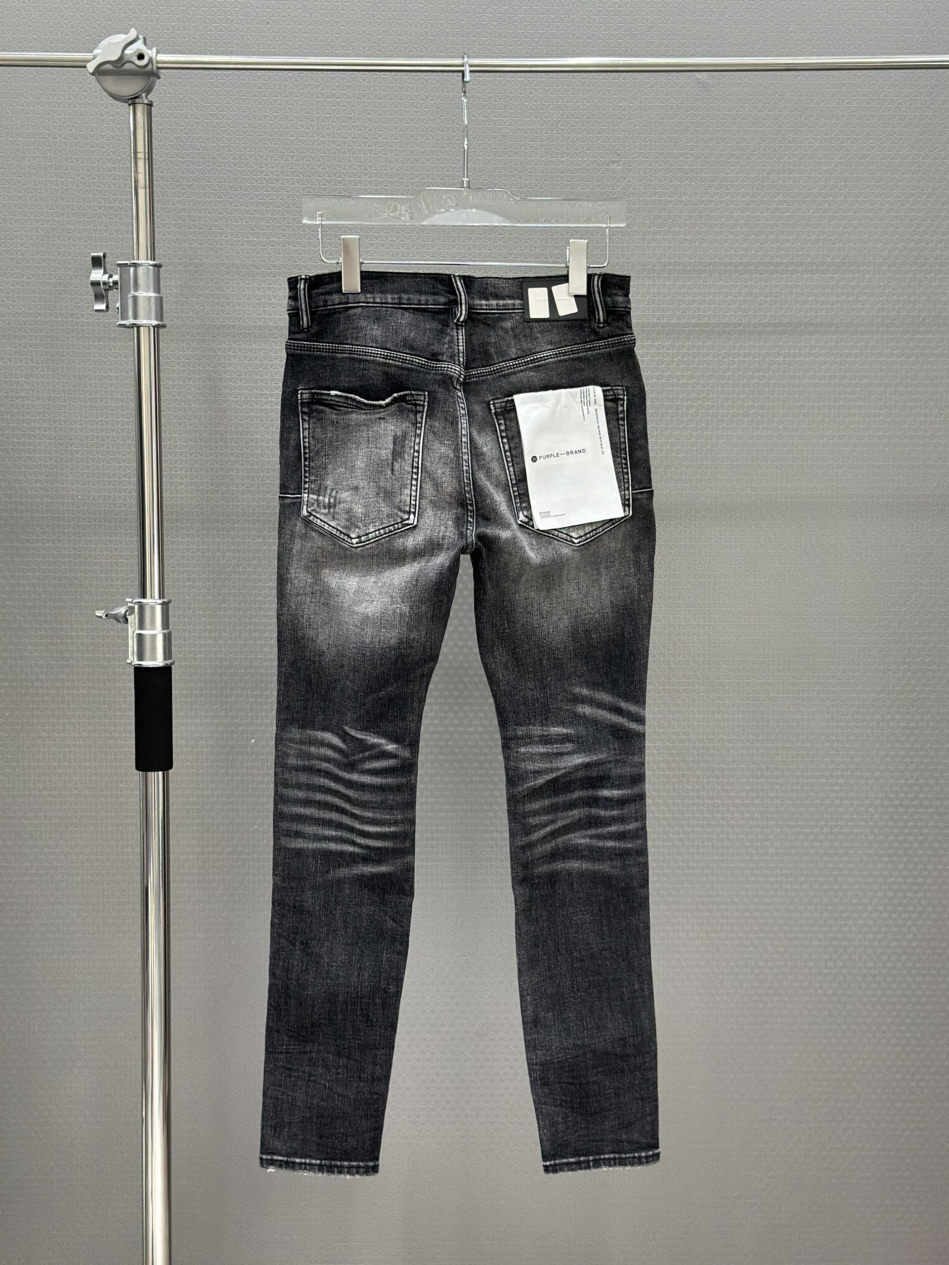 Quần bò jean Purple Xám rách gấu wash vải Trắng túi sau Like Auth 28-34 VTN