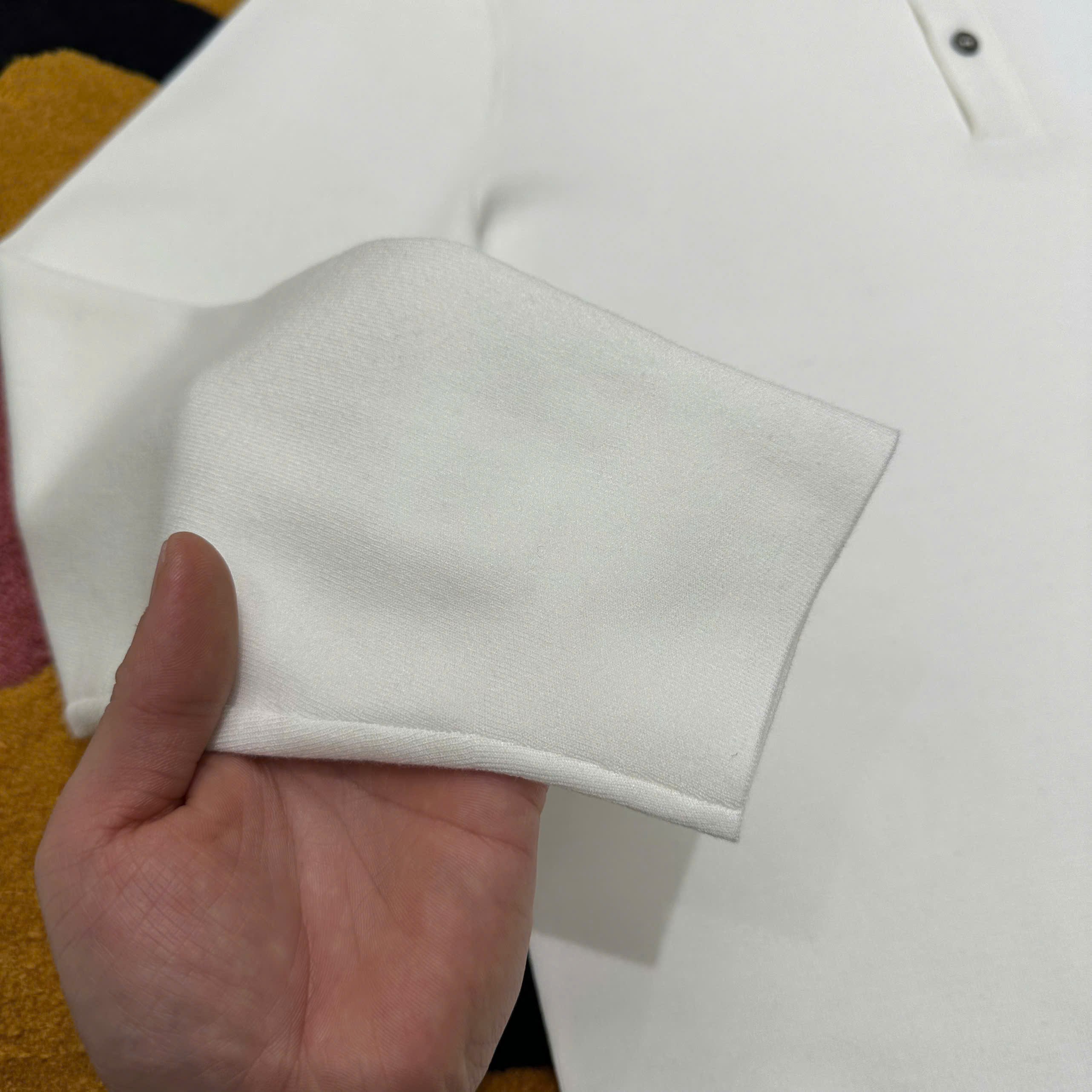 Áo polo len dài tay Dior CD logo thêu check cổ kẻ sọc Like Auth 48-52 MK