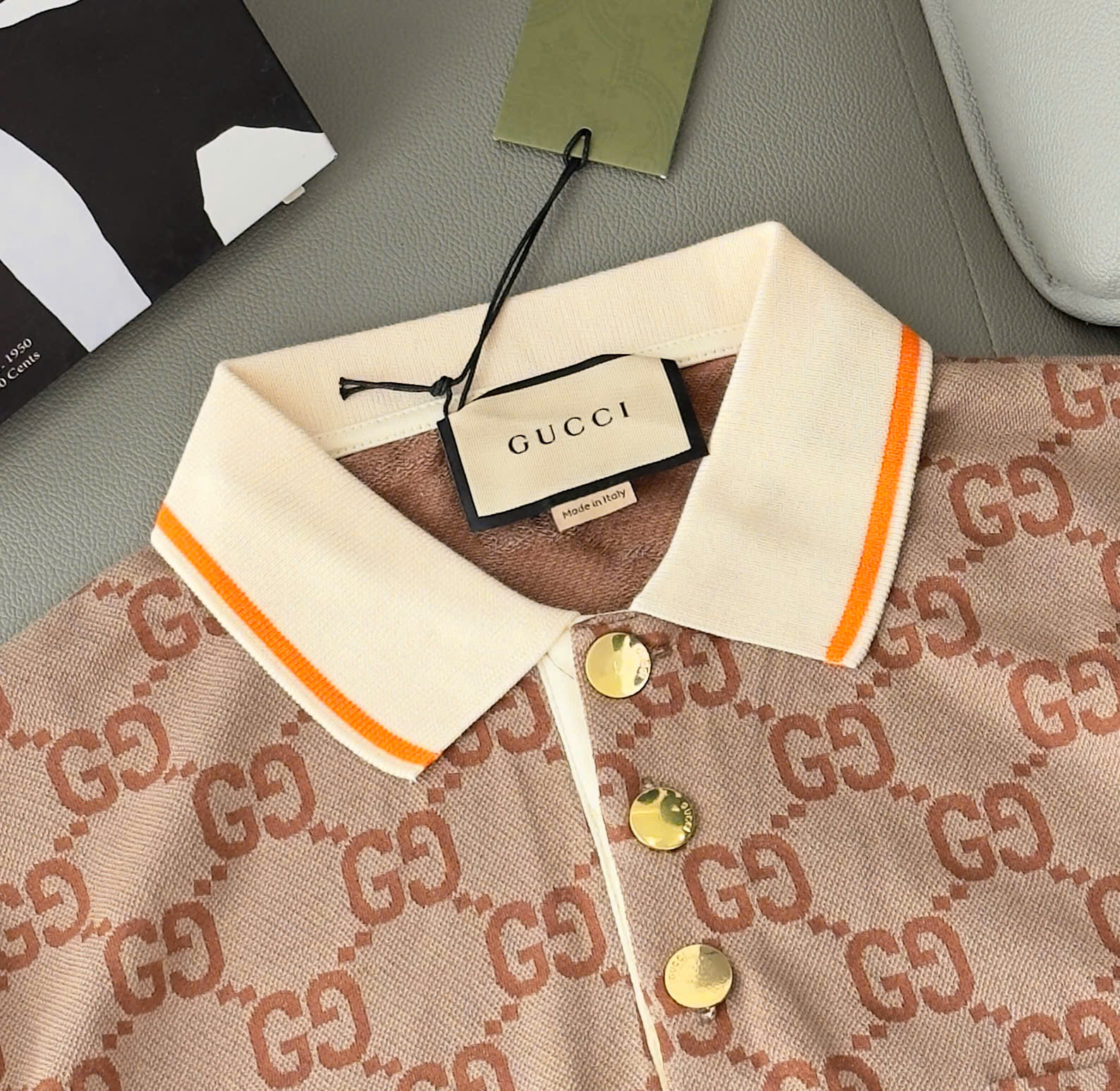 Áo polo Gucci GC Nâu monogram full Like Auth S-XL DDT