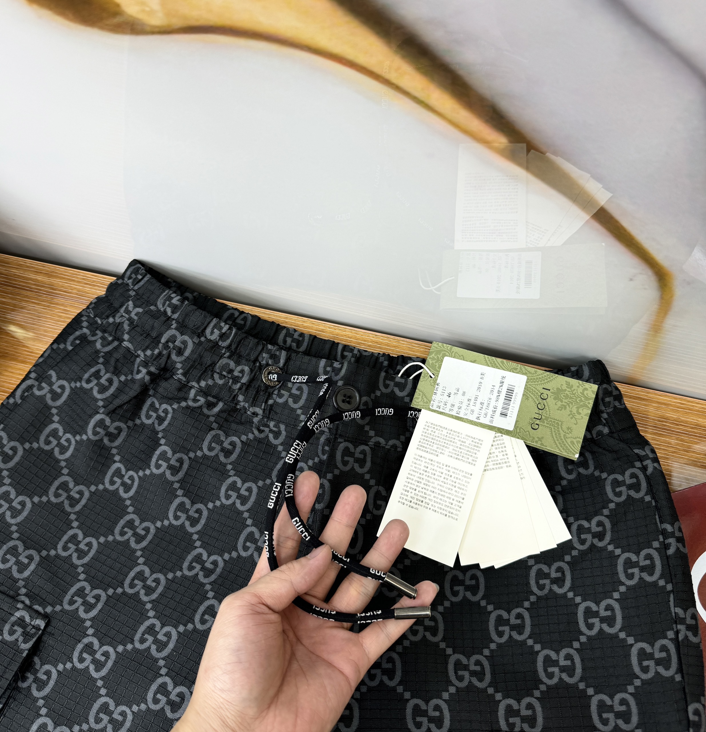 Quần short gió Gucci GC họa tiết monogram logo GG full Like Auth 1-1 on web CD