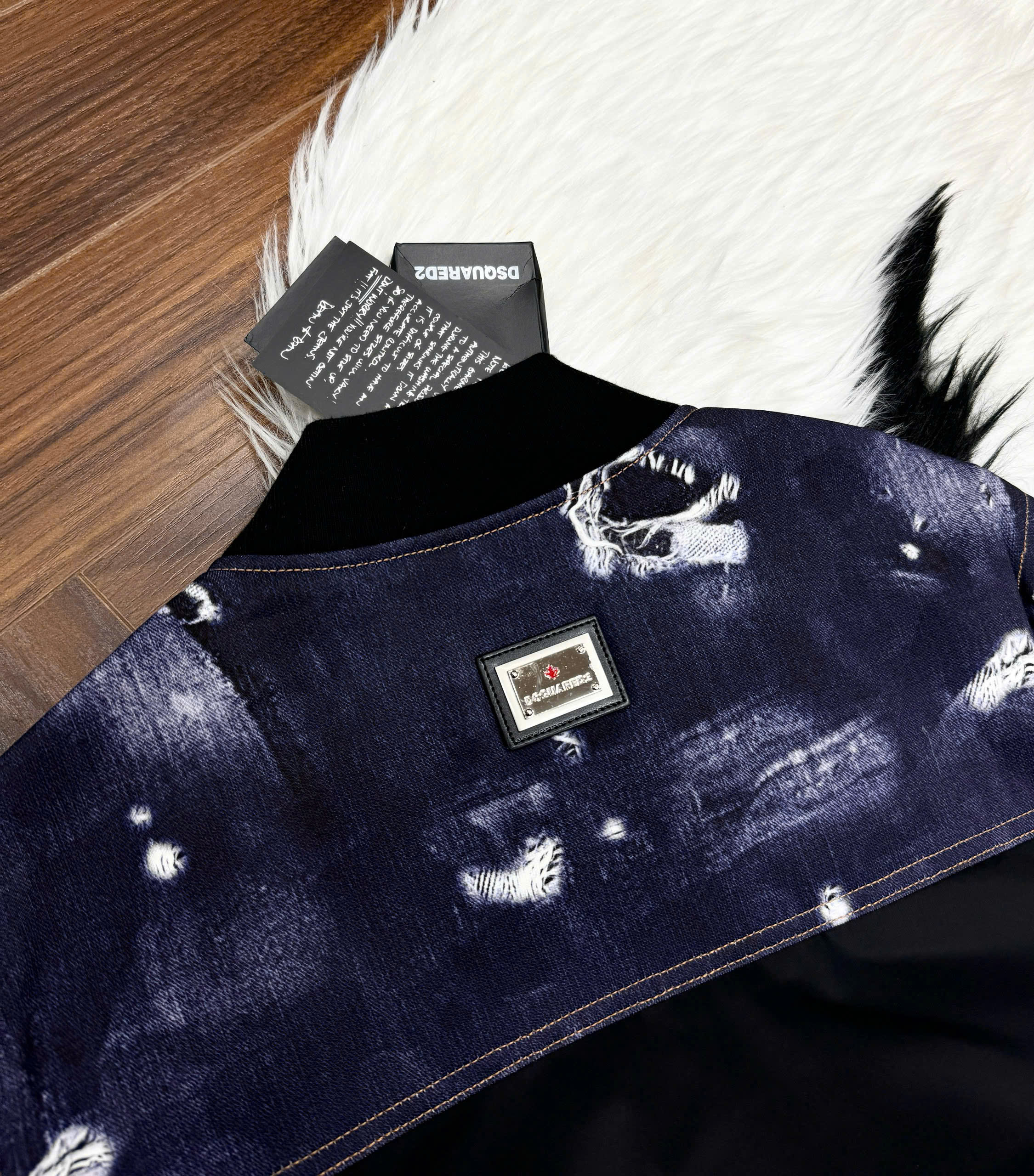 Áo khoác bomber gió Dsquared2 DSQ wash vải bò vai ngực Like Auth XS-L CD