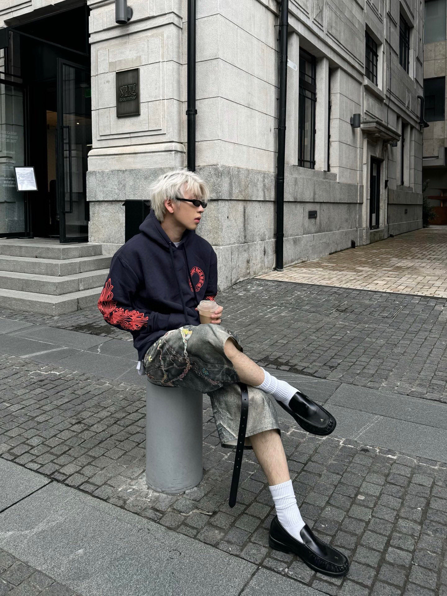 Áo hoodie Chrome Heart CH 25383 Xanh Than họa tiết Đỏ Like Auth S-L VTN