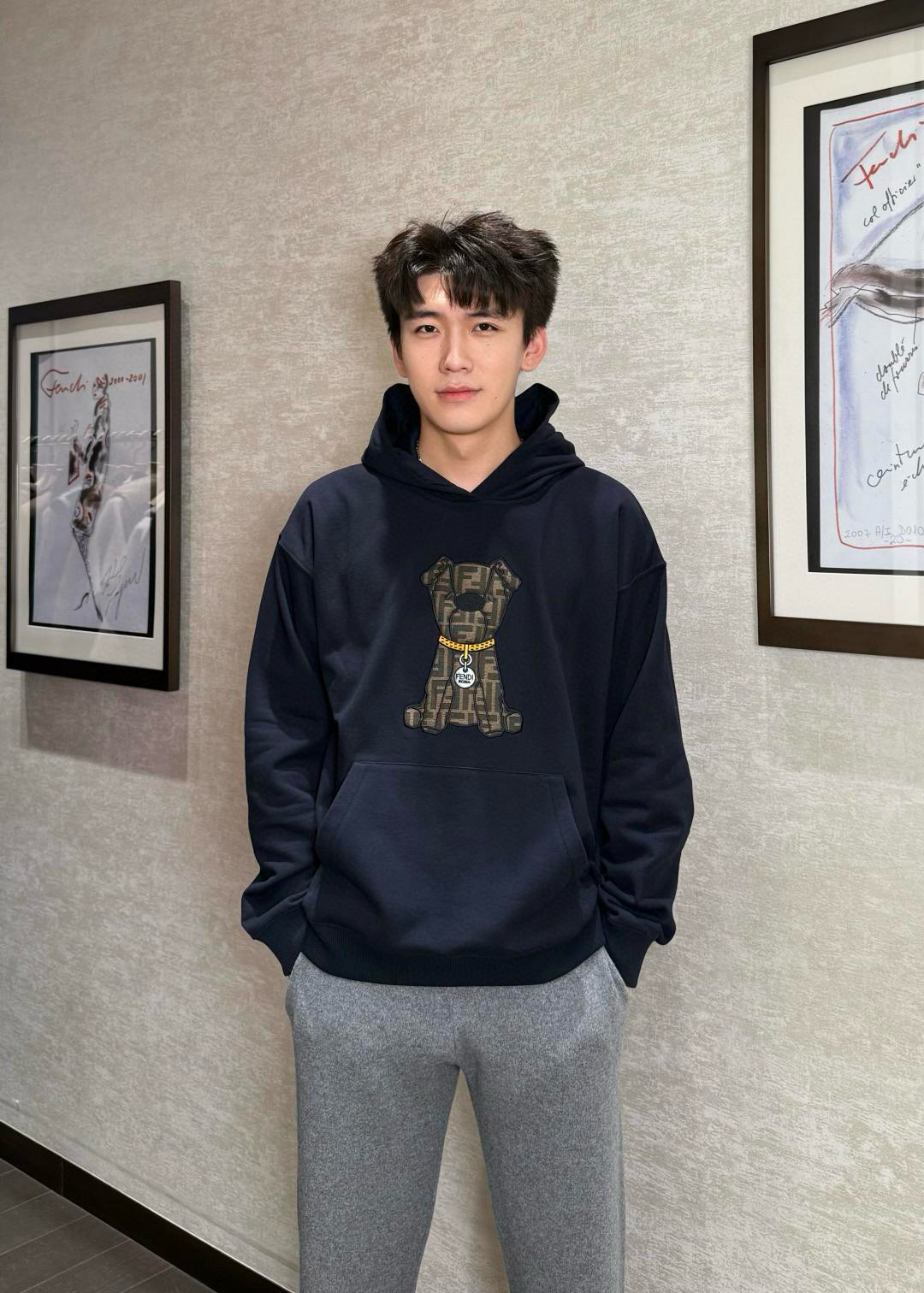 Áo hoodie Fendi FD 1420 họa tiết Cún Like Auth XS-M VTN