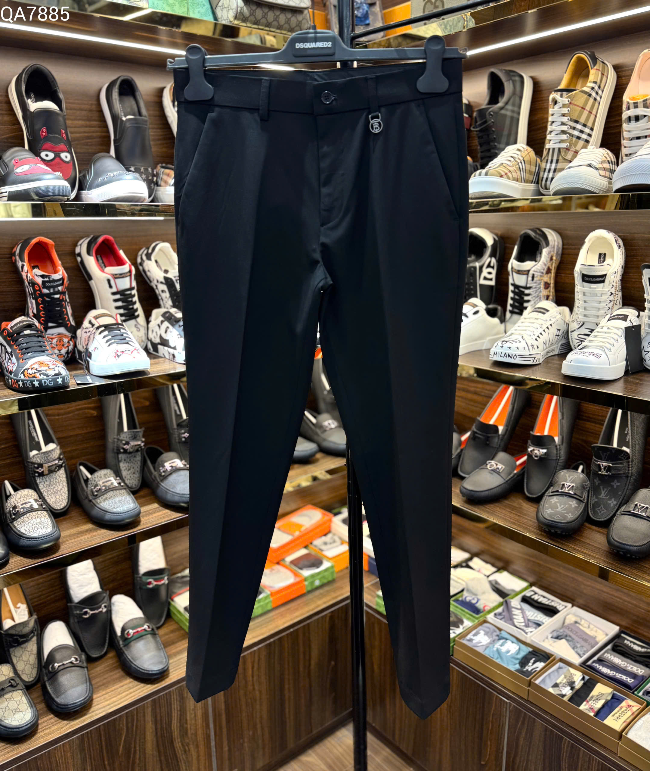 Quần tây âu Burberry BBR logo TB tag bạc trước sau Like Auth 28-36 MK