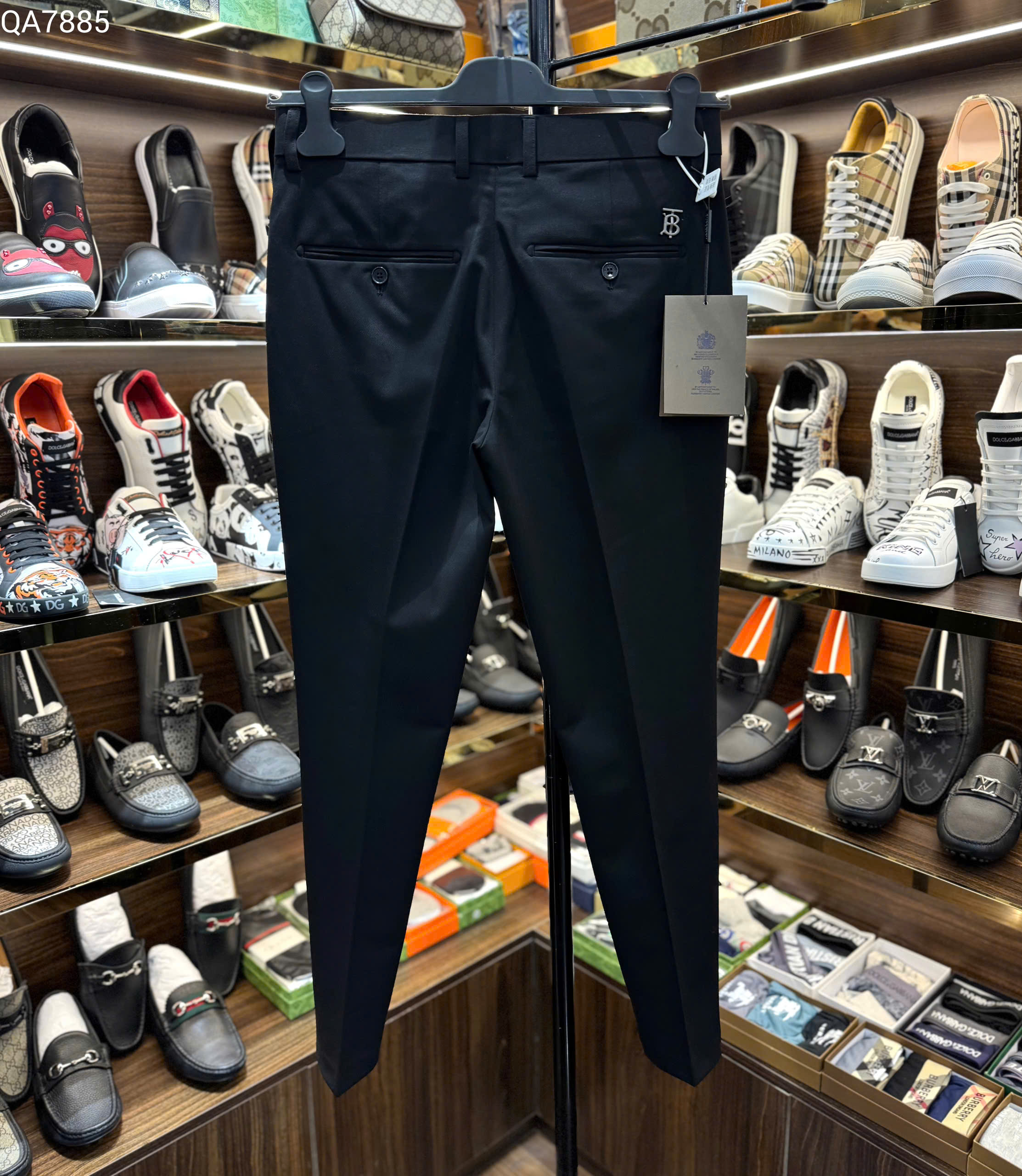 Quần tây âu Burberry BBR logo TB tag bạc trước sau Like Auth 28-36 MK