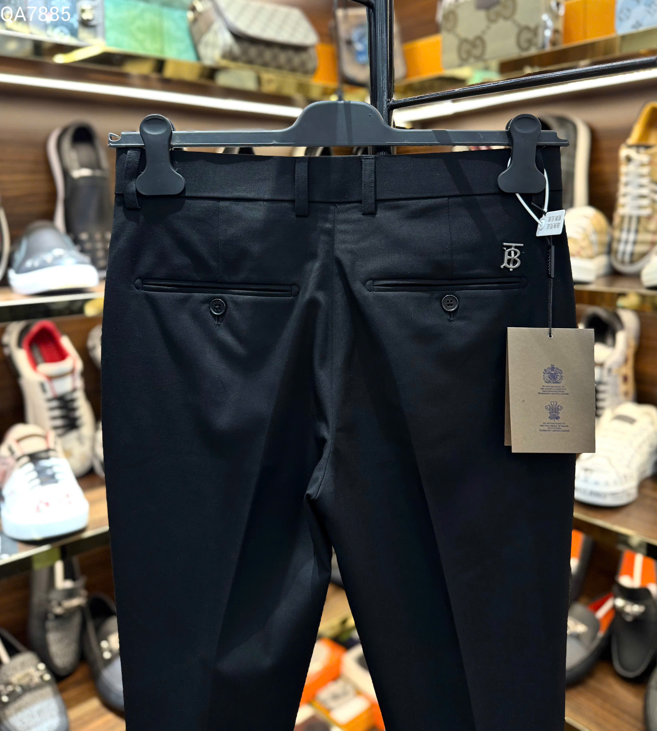 Quần tây âu Burberry BBR logo TB tag bạc trước sau Like Auth 28-36 MK