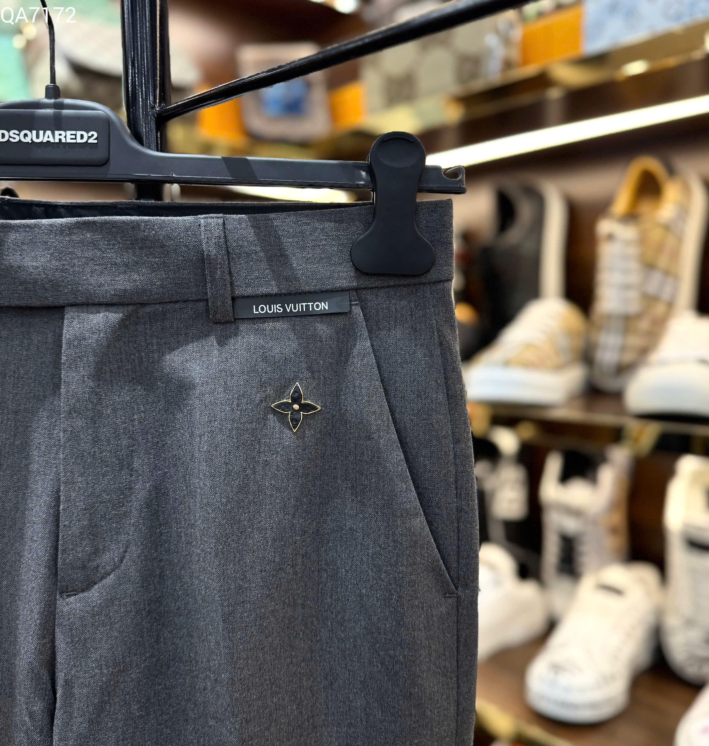 Quần tây âu Louis Vuitton LV Xám logo tag hoa đùi Like Auth 28-43 MK