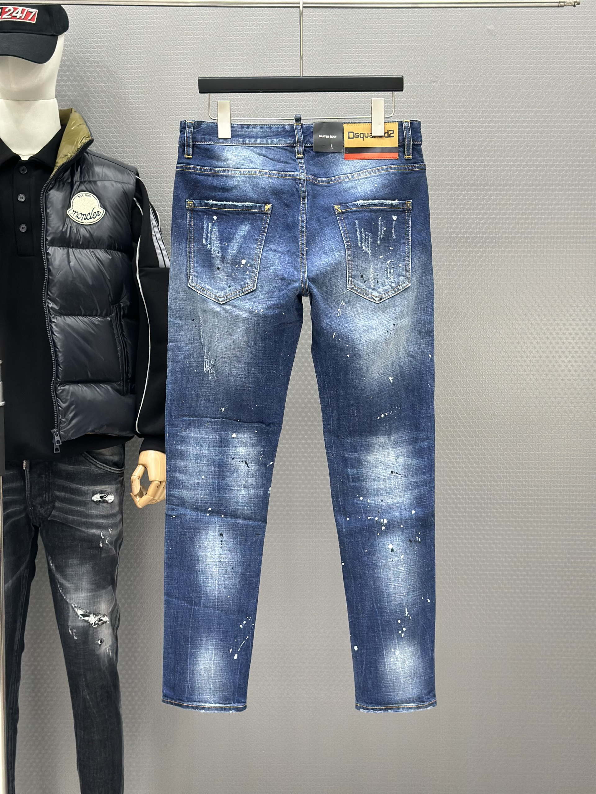 Quần Jean Dsquared2 DSQ 978 Xanh rách xước vẩy sơn tag Nâu Đen Đỏ Like Auth 44-52 VTN
