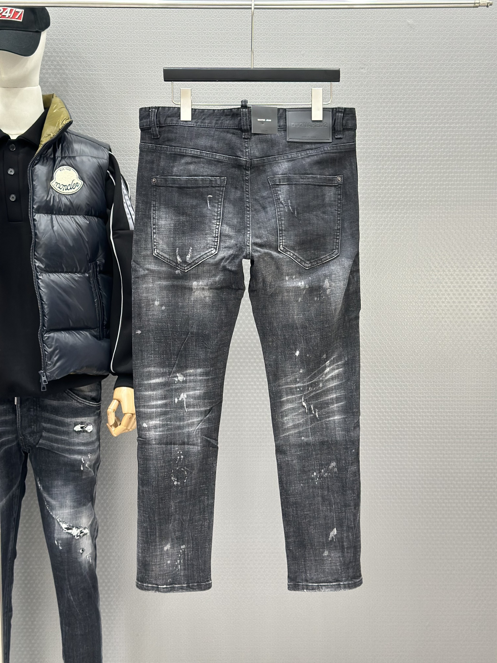 Quần Jean Dsquared2 DSQ 2083-1 Đen Xám túi đùi phối khóa ZIP sườn Like Auth 42-54 VTN