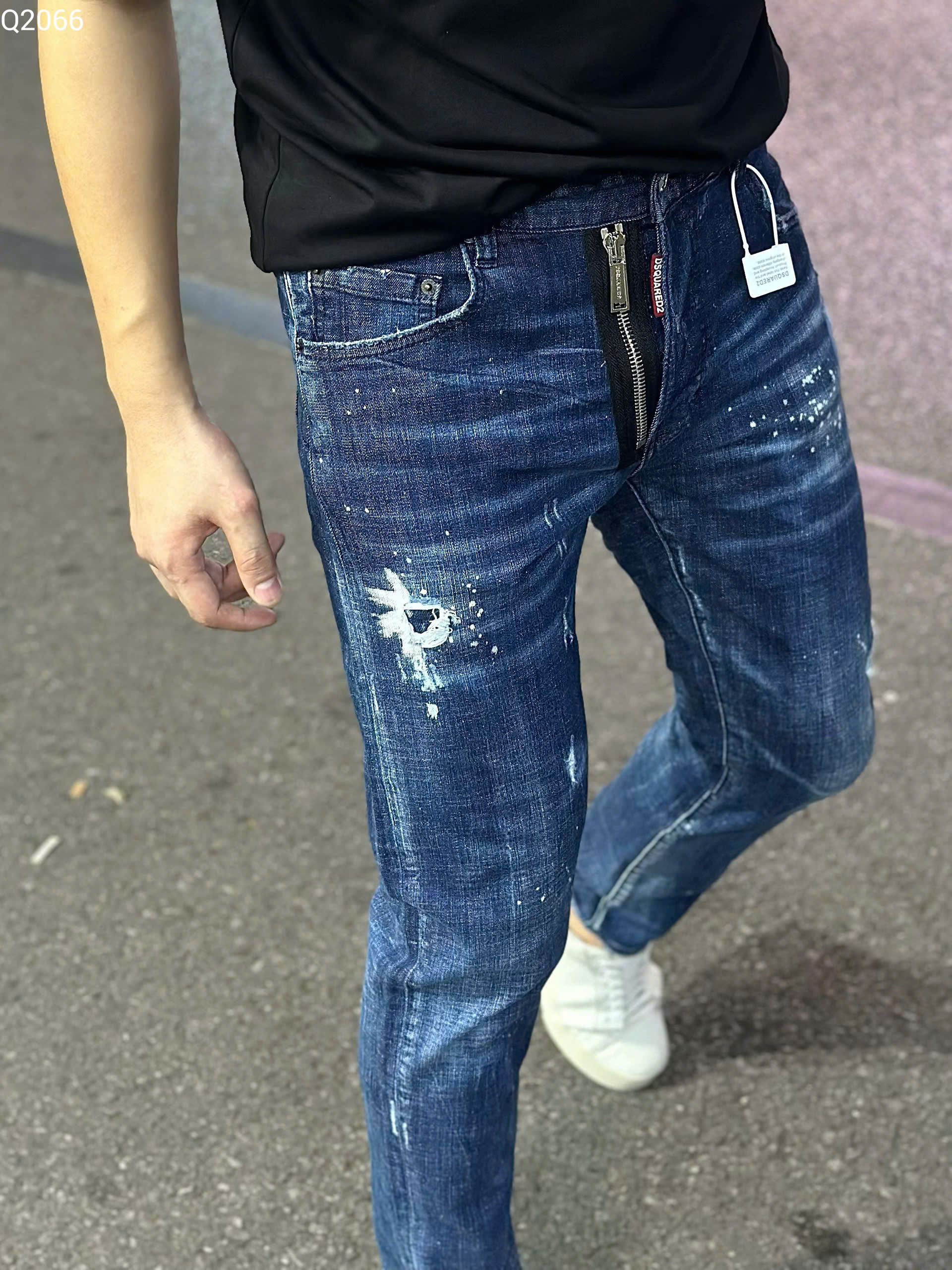 Quần Jean Dsquared2 DSQ Xanh rách mài khóa lệch Like Auth 42-54 MK