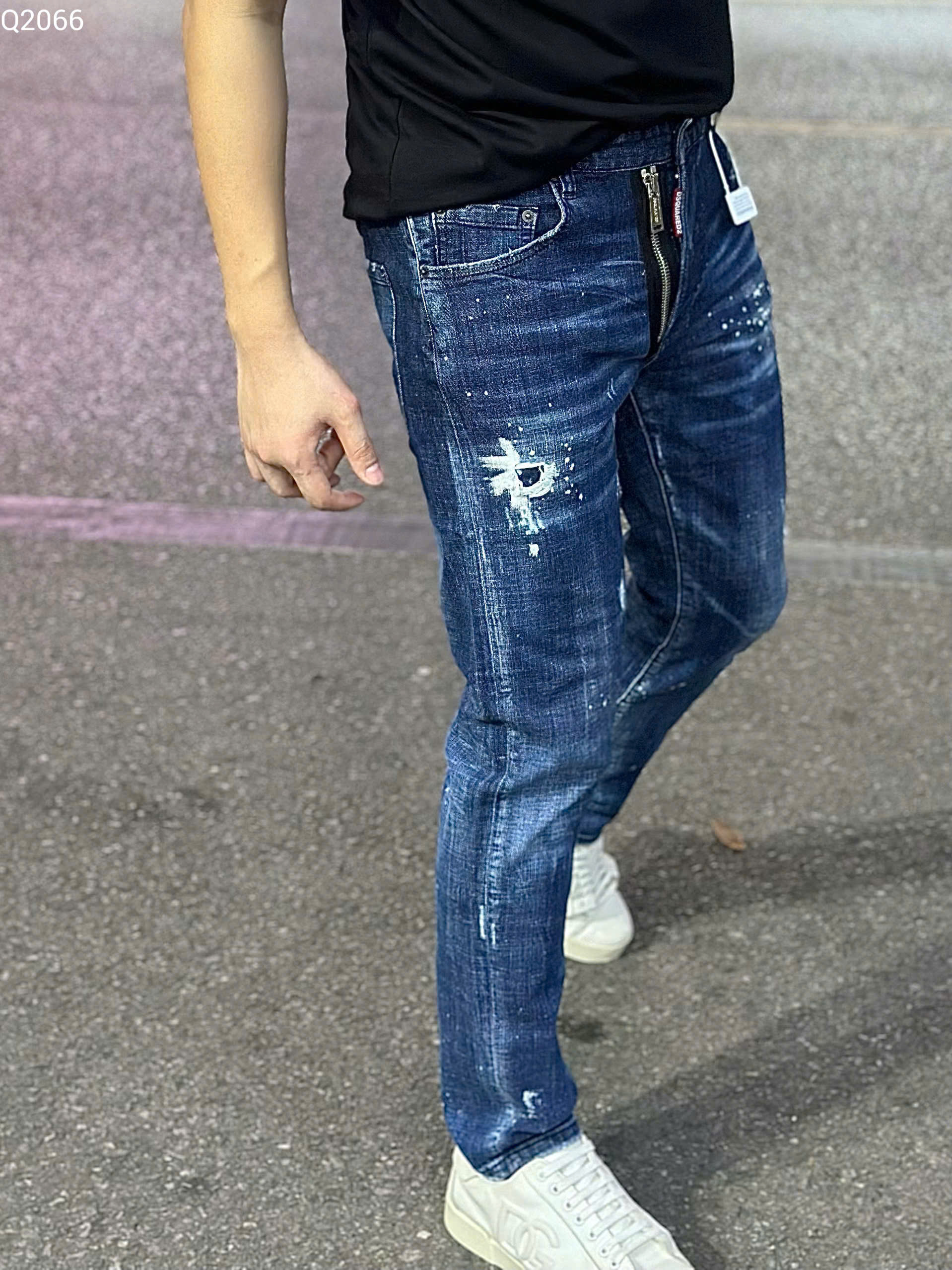 Quần Jean Dsquared2 DSQ Xanh rách mài khóa lệch Like Auth 42-54 MK