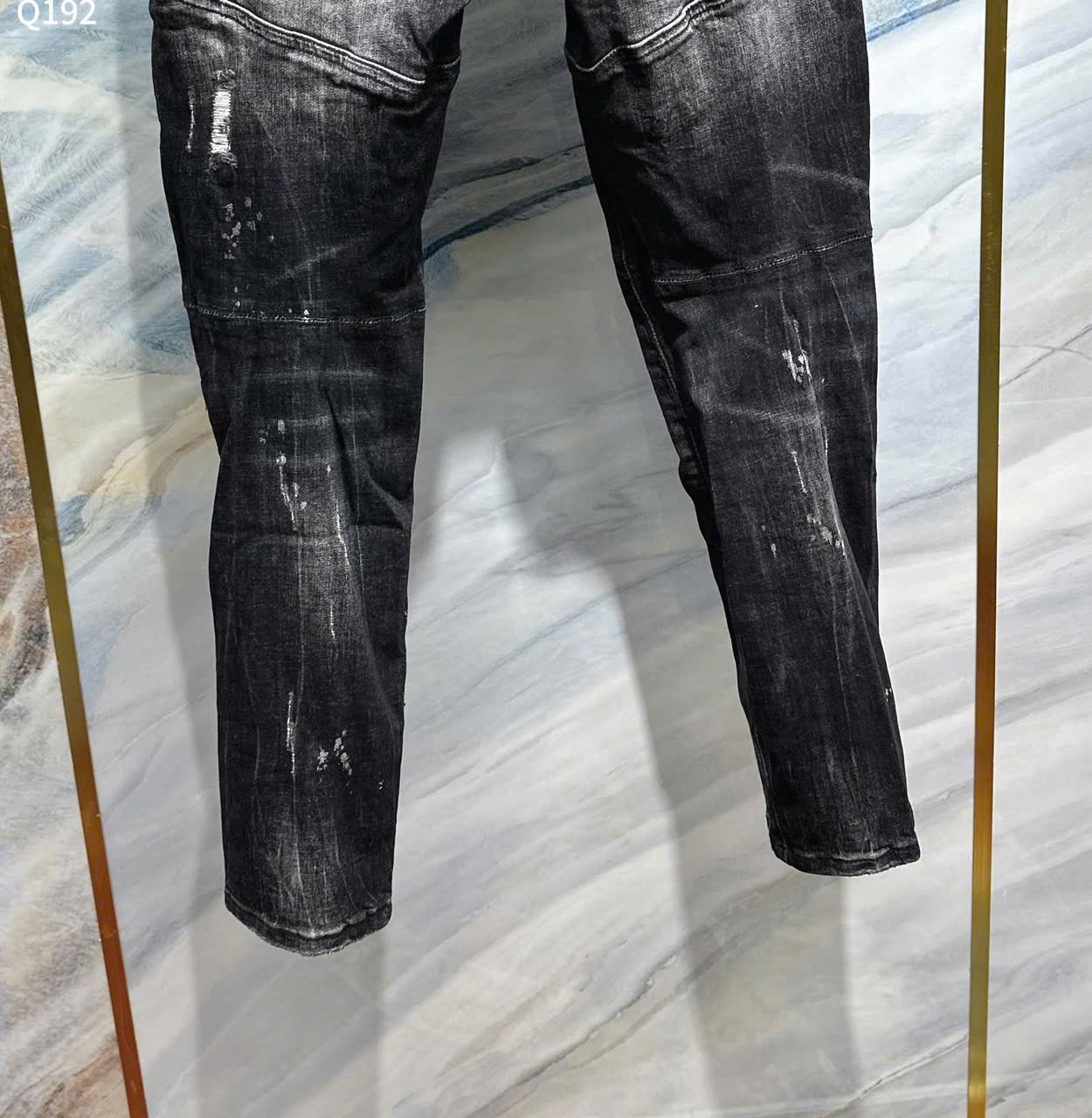 Quần Jean bò Dsquared2 DSQ Đen Xám rách mài ống côn khóa lệch Like Auth 42-52 LK